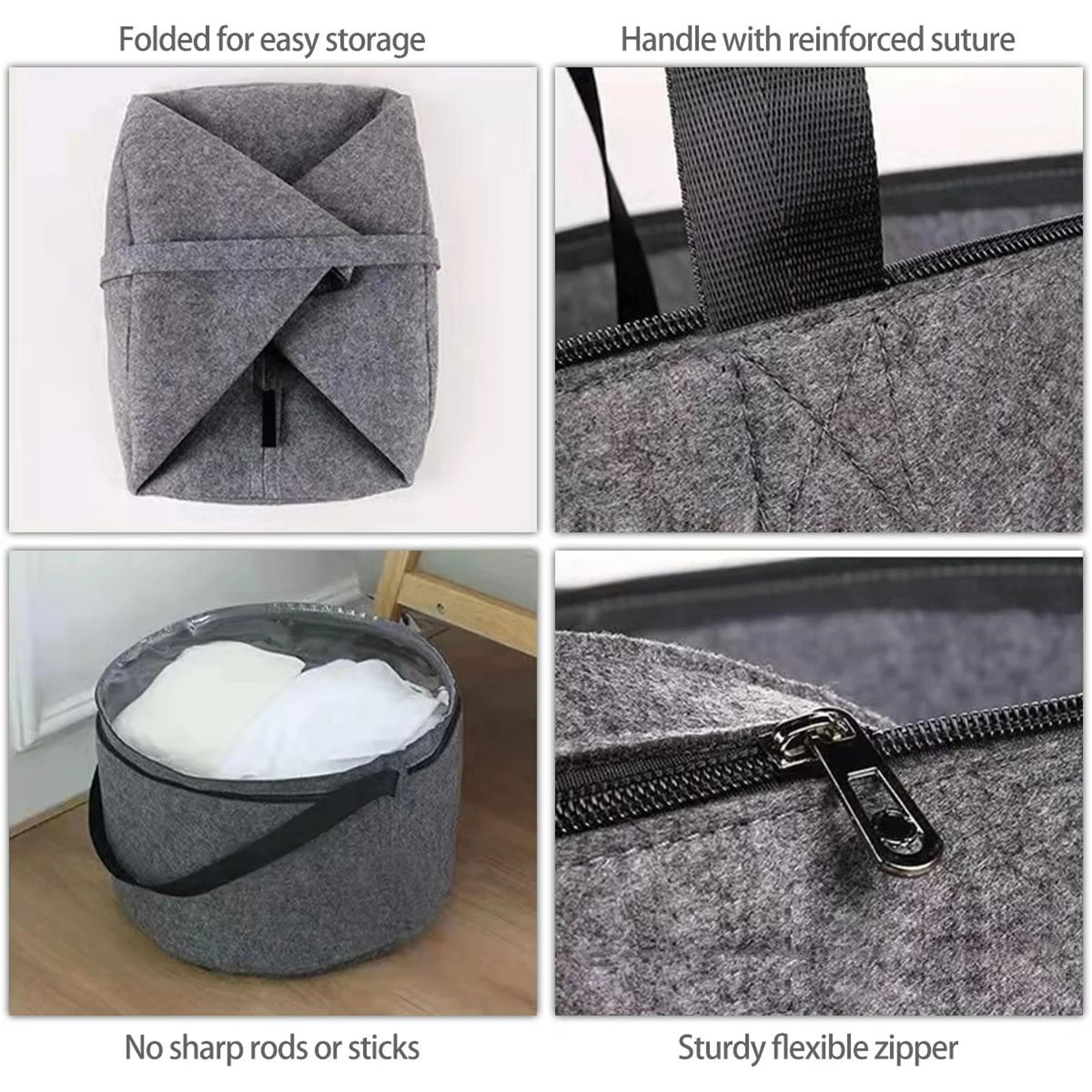 Large Capacity Felt Hat  Sundries Storage Bag 4