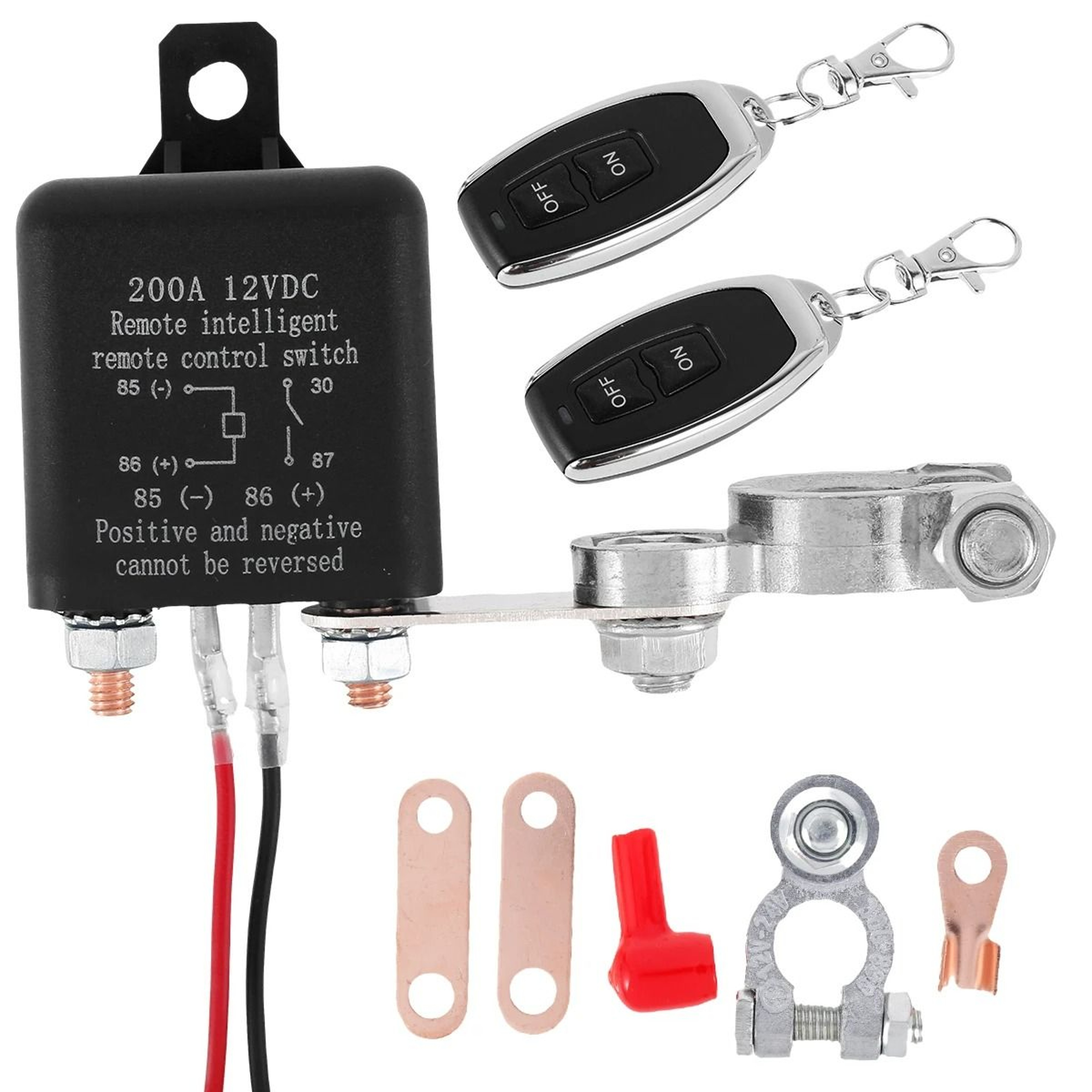 12V Remote Car Battery Disconnect Switch Relay With Dual Controls 0
