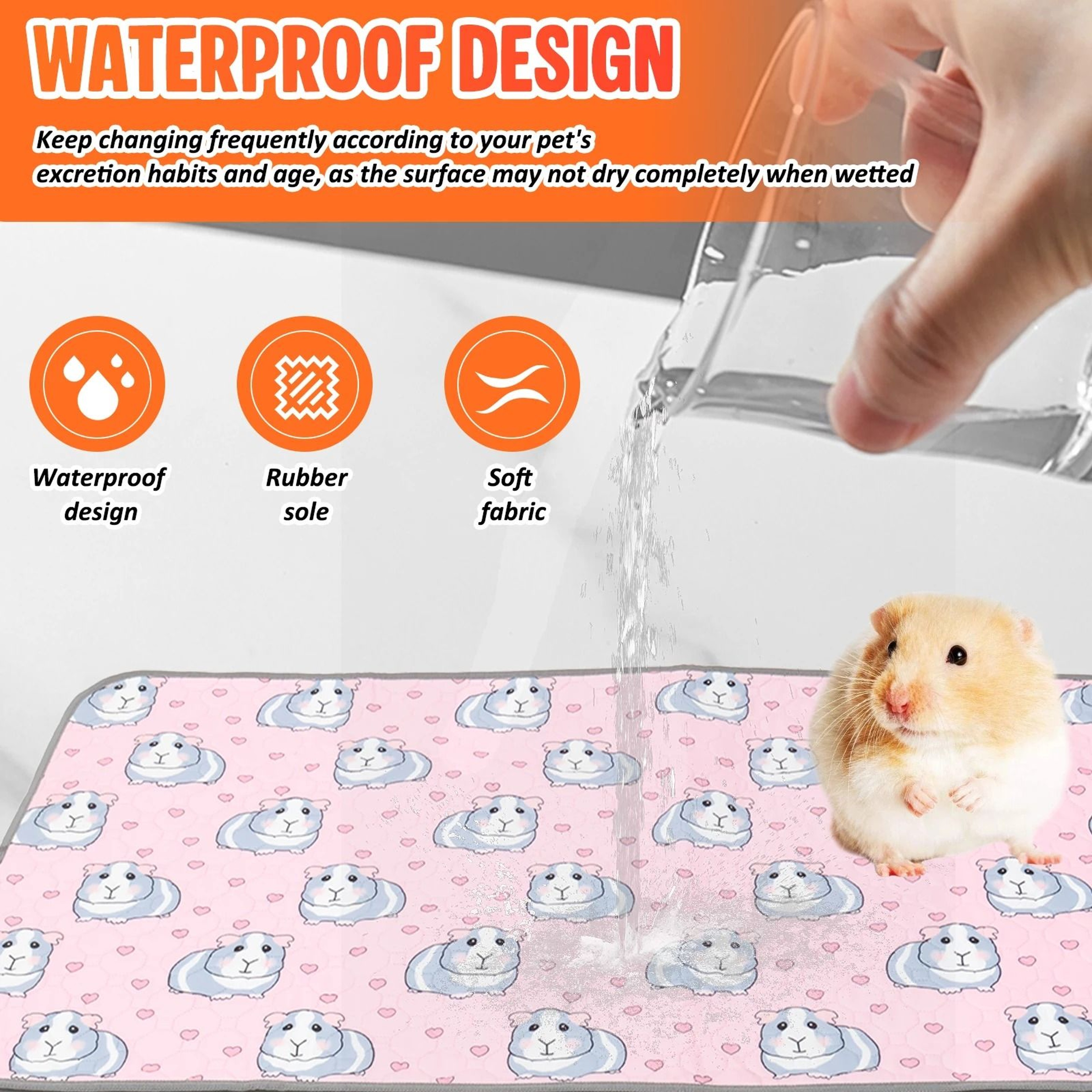 2Piece Reusable Waterproof Guinea Pig Cage Liner Set 2