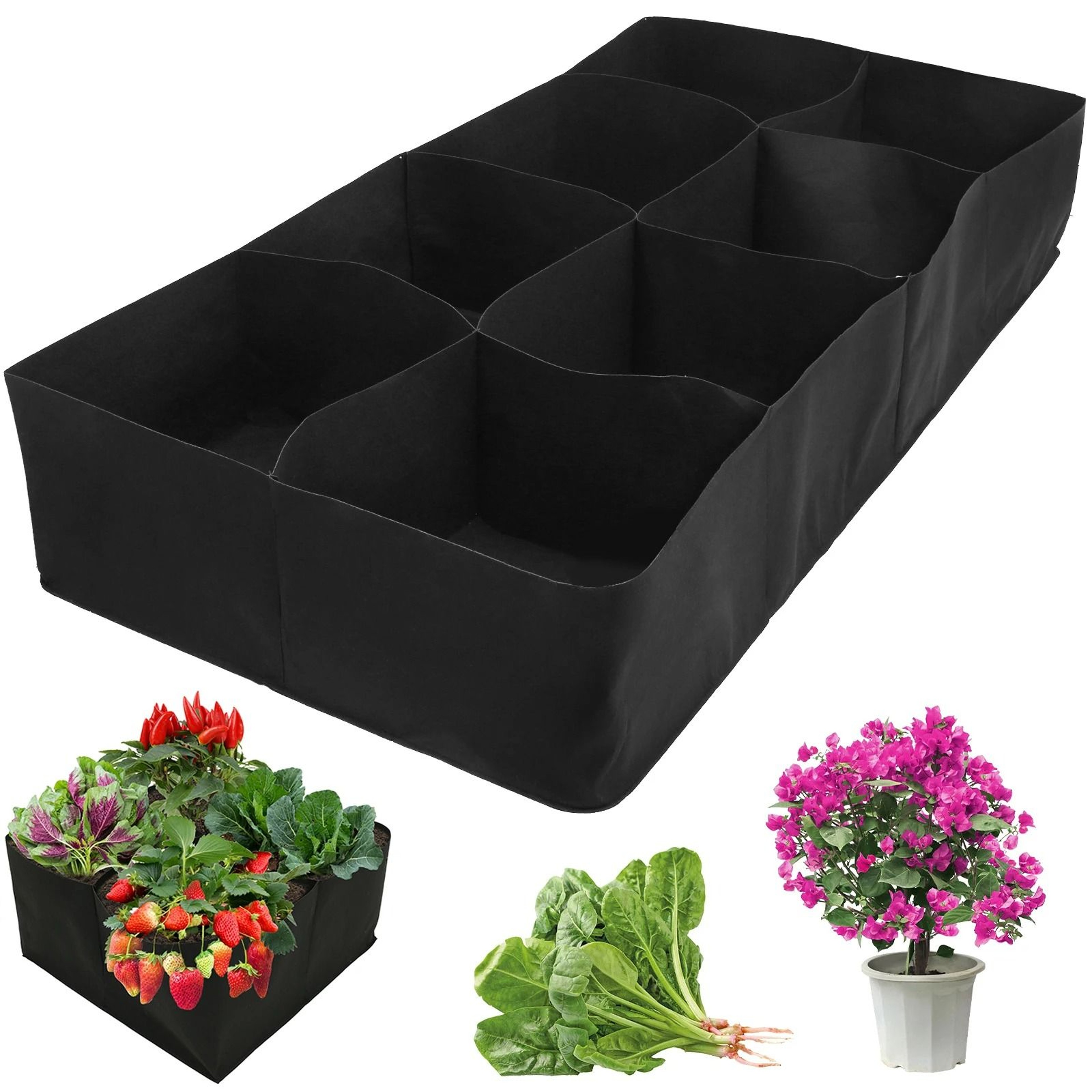 Divided Fabric Raised Garden Bed  Planting Bag 1
