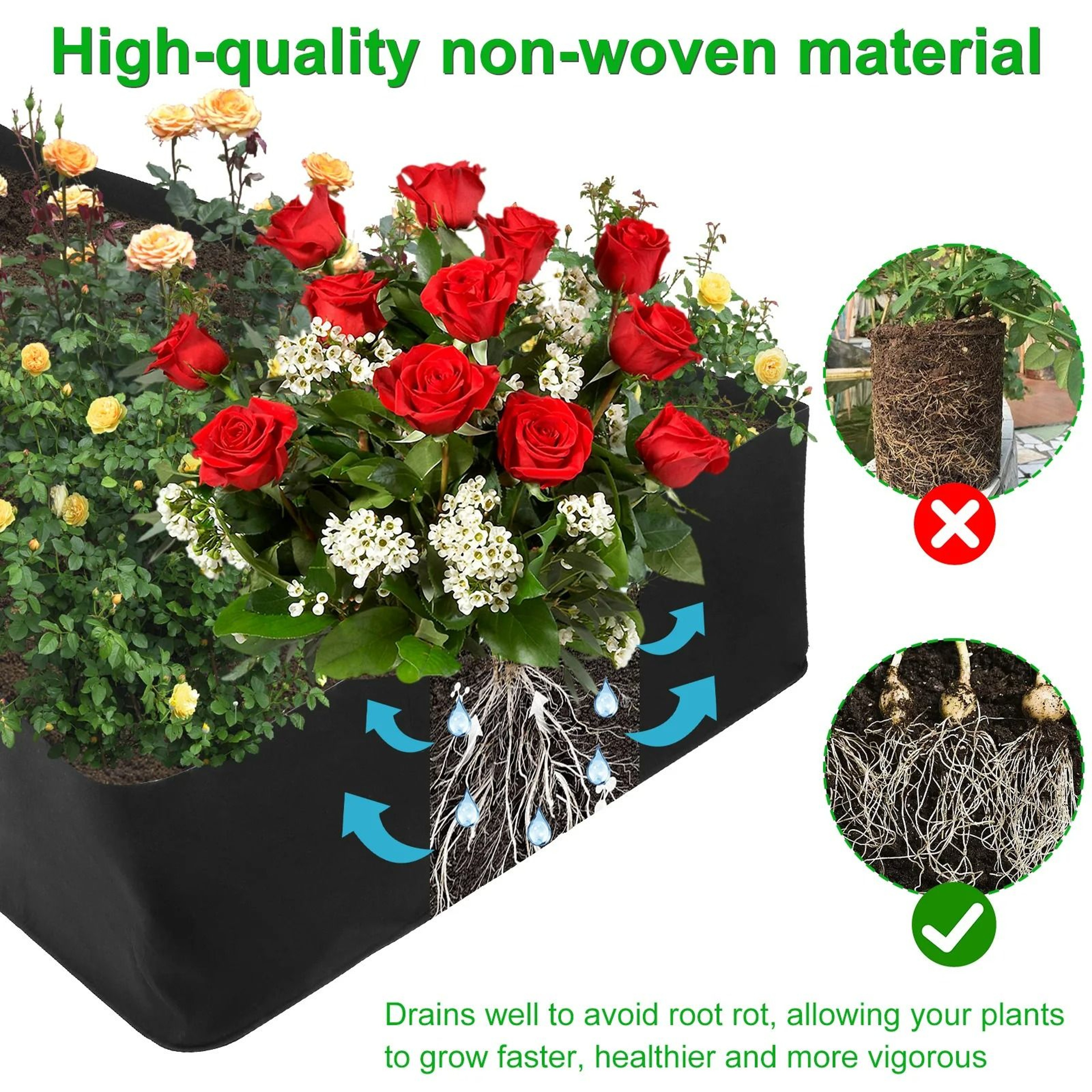 Divided Fabric Raised Garden Bed  Planting Bag 3