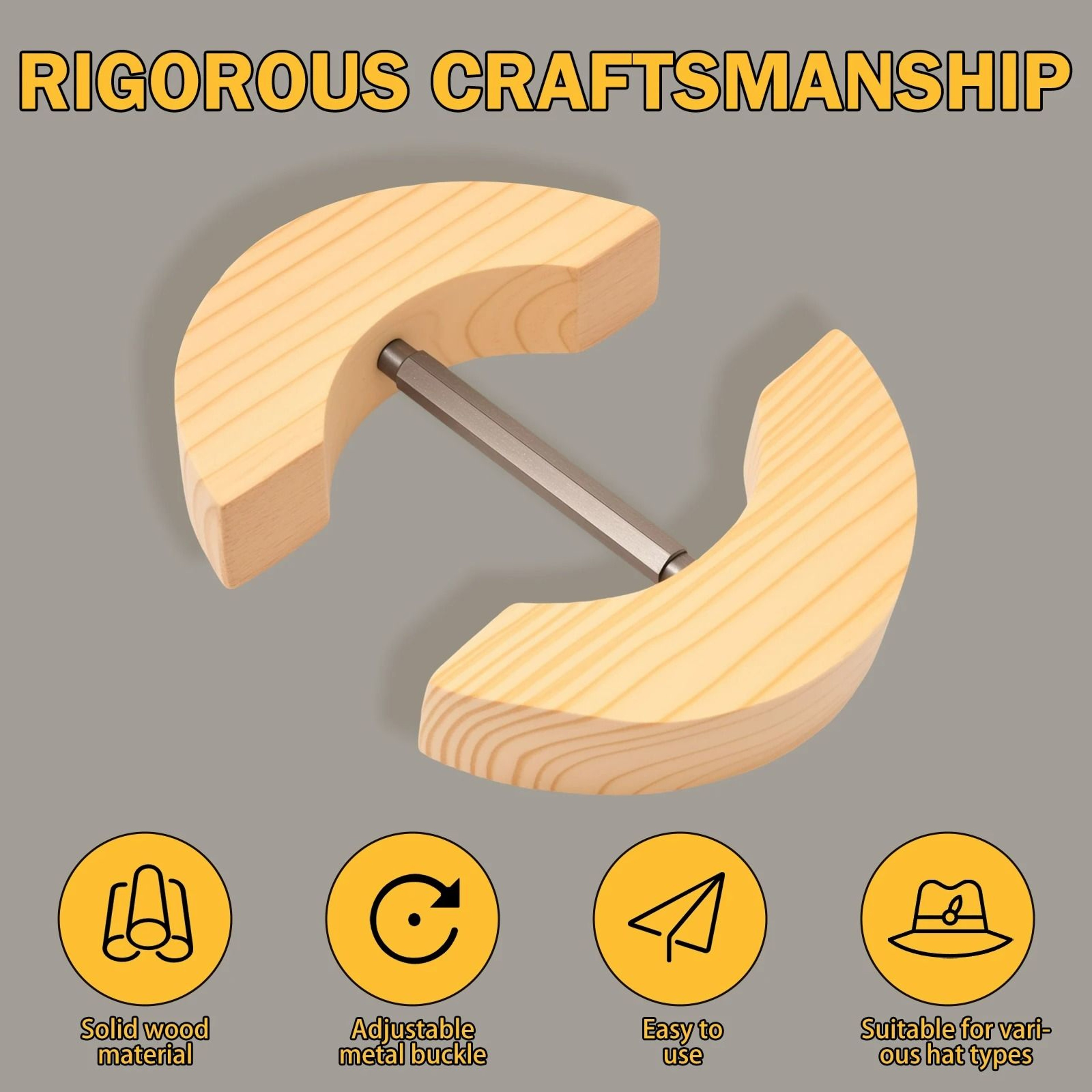 Repacego Adjustable Wooden Hat Stretcher  Shape Maintainer 2