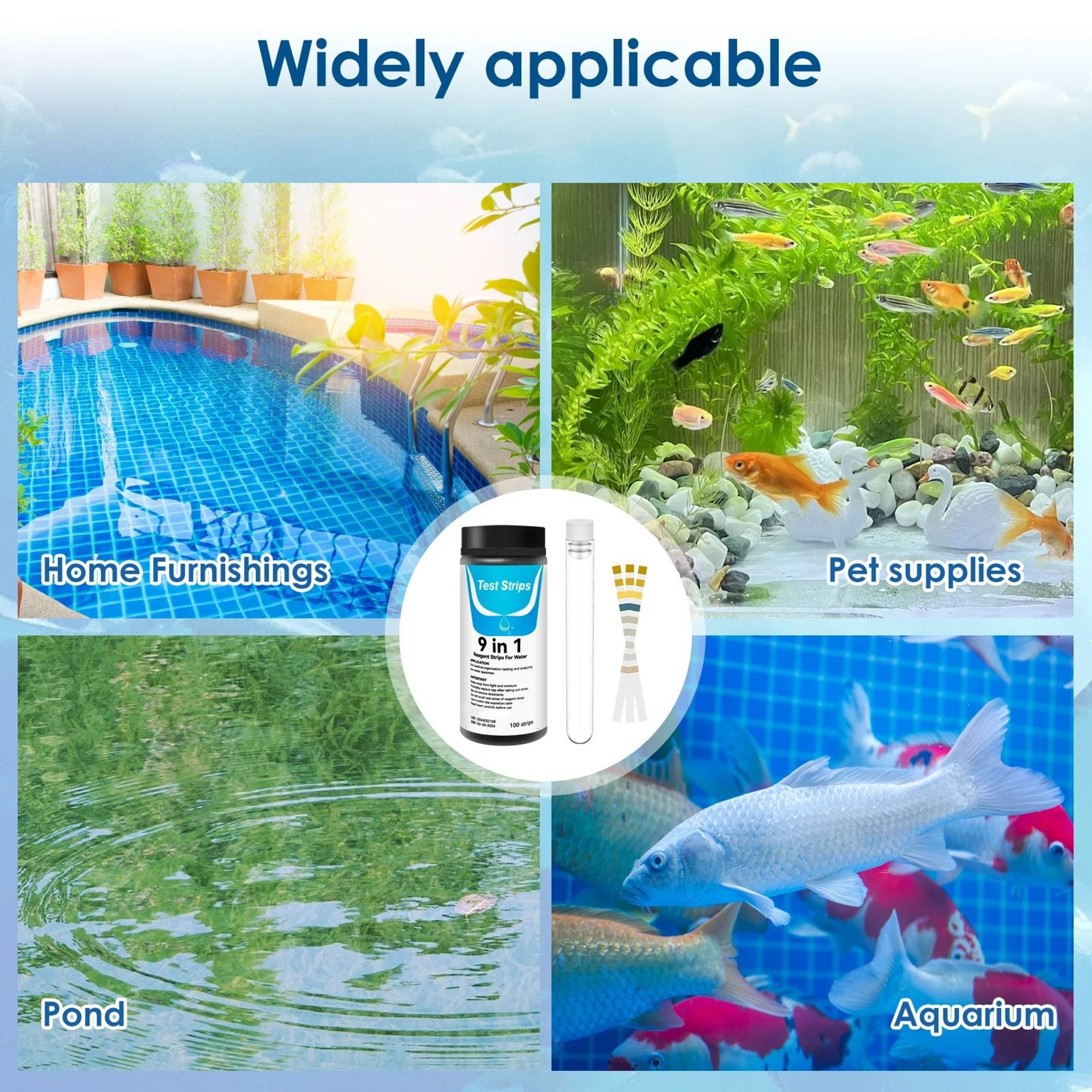 MultiParameter Aquarium  Pool Water Quality Test Strips 4