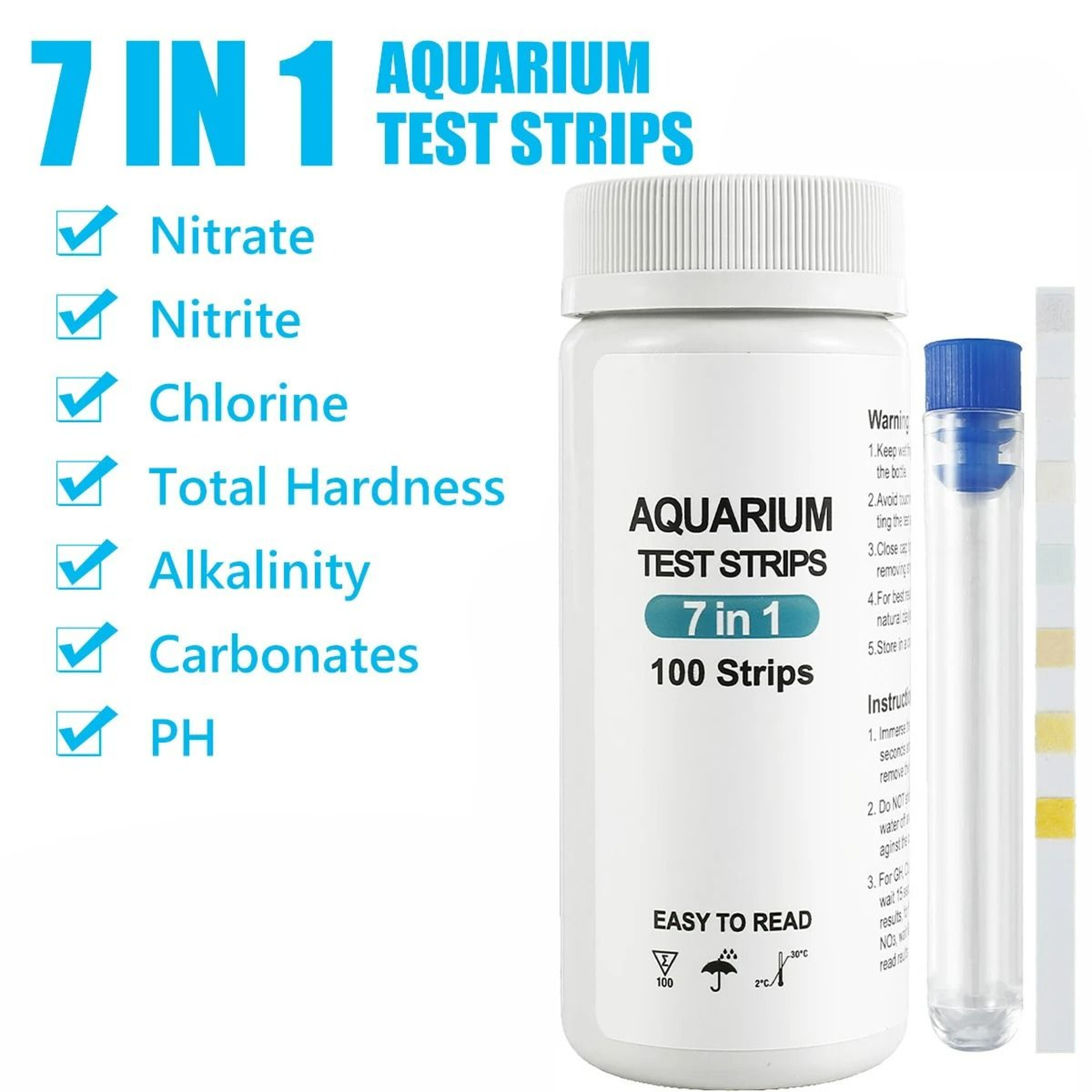 MultiParameter Aquarium  Pool Water Quality Test Strips 9