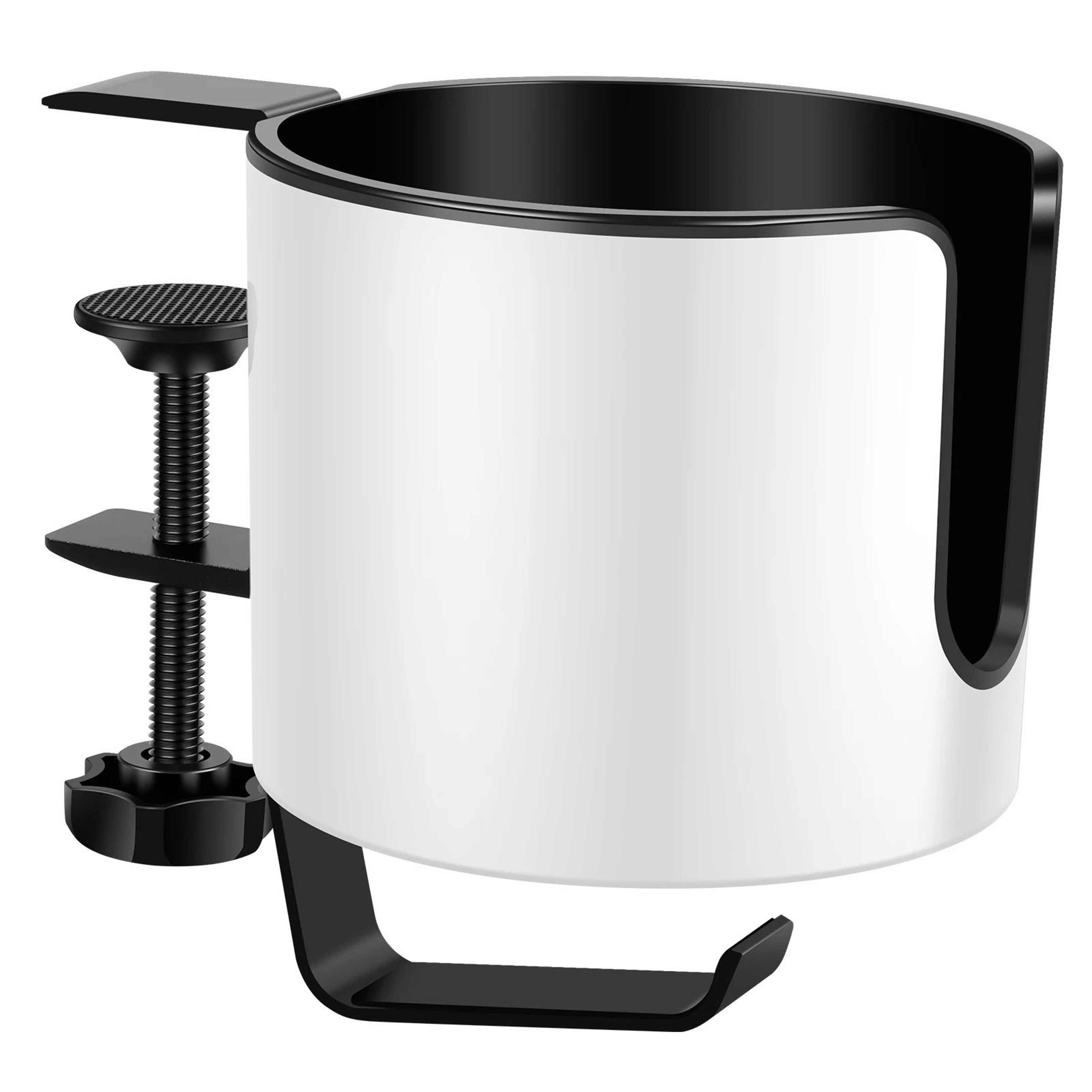 Universal Adjustable ClampOn Desk Cup Holder With Storage Hook 9