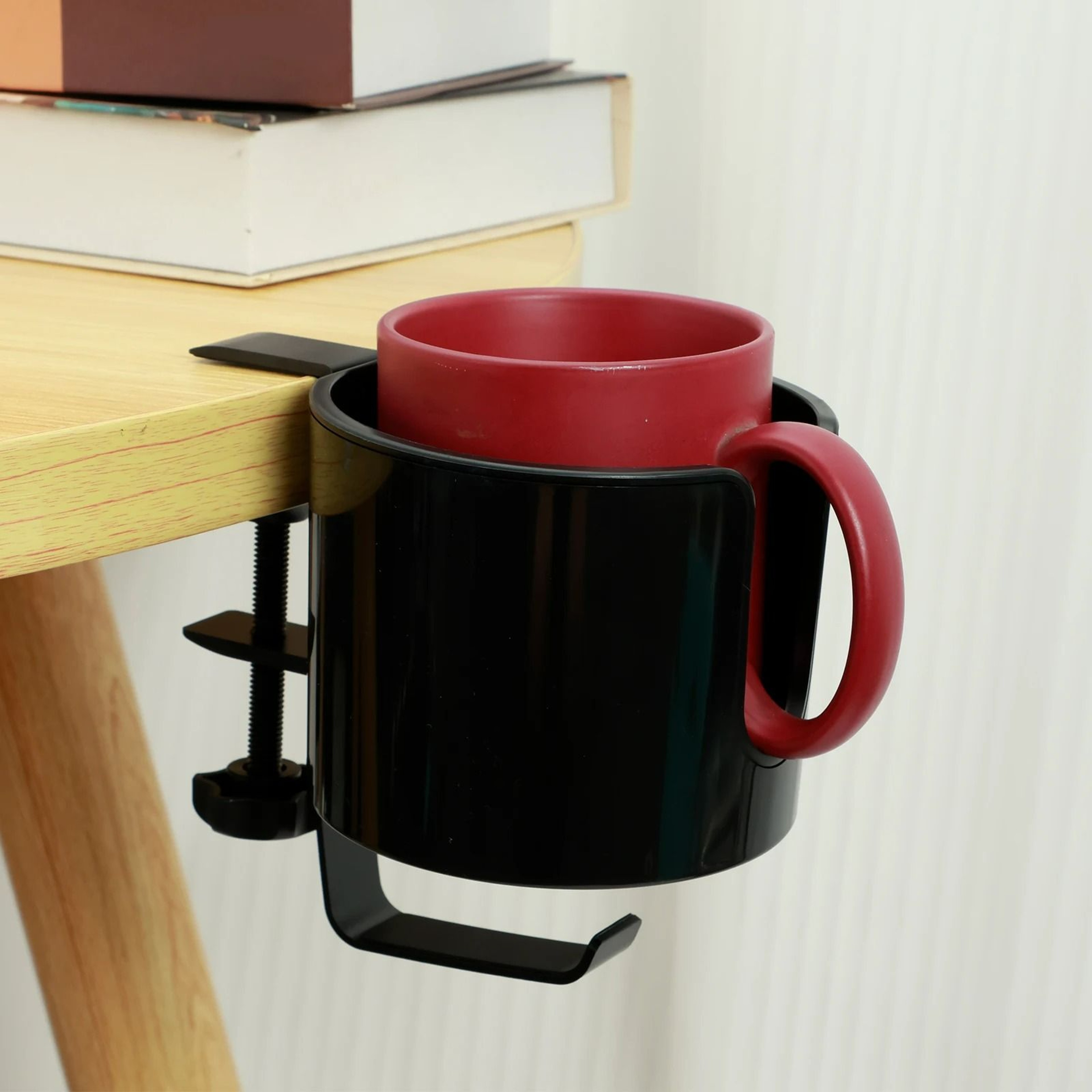 Universal Adjustable ClampOn Desk Cup Holder With Storage Hook 4