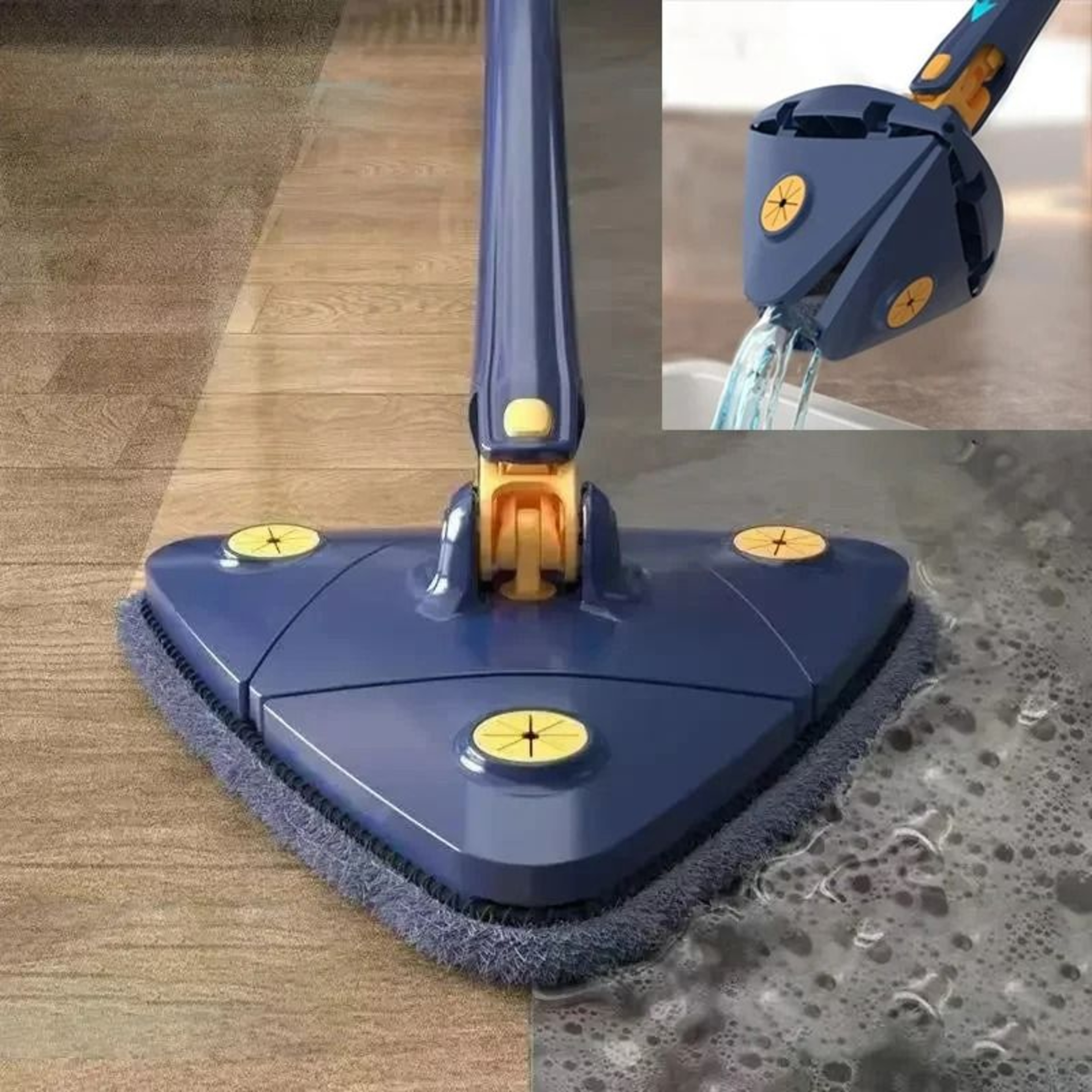 360 Rotatable Telescopic Triangle Cleaning Mop 0