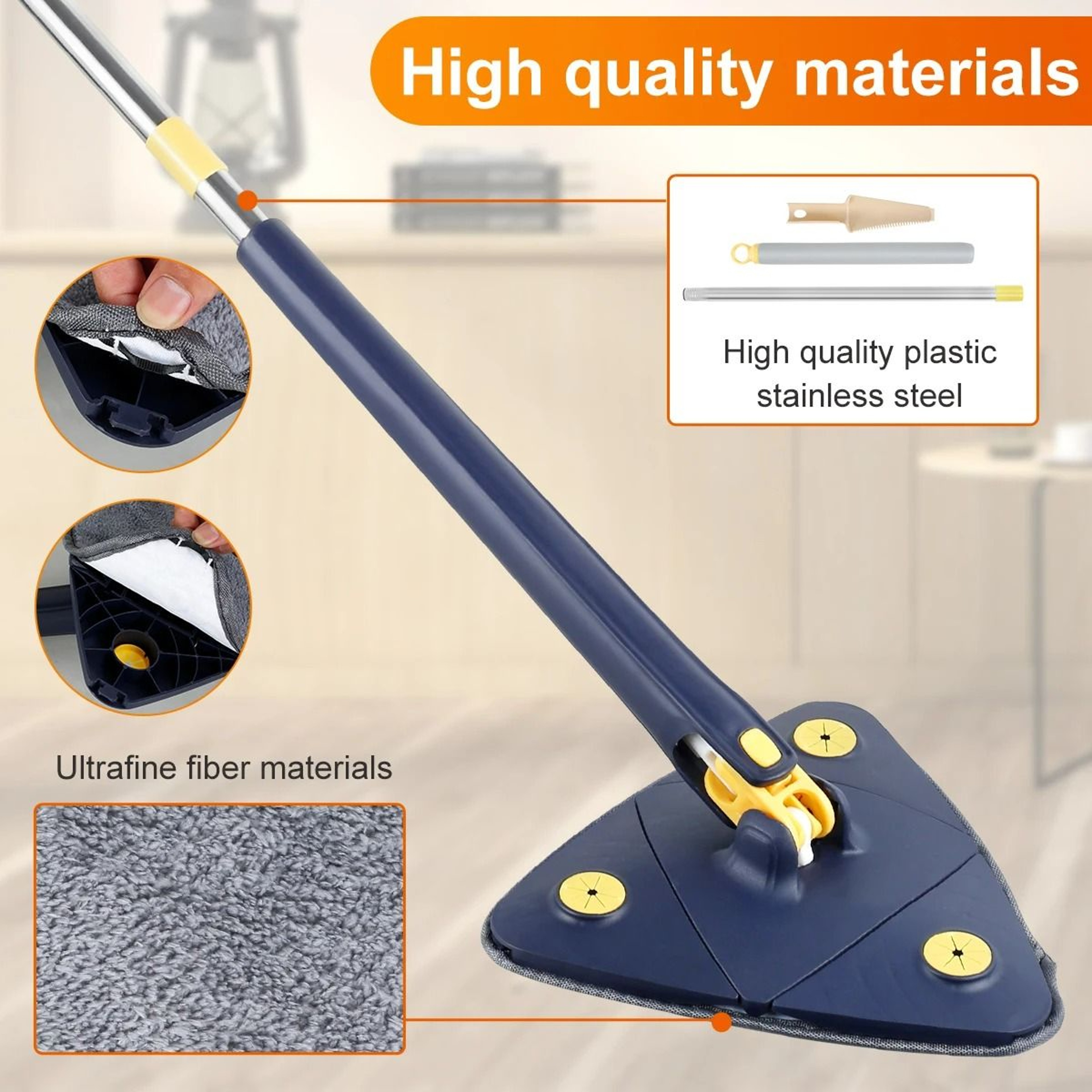 360 Rotatable Telescopic Triangle Cleaning Mop 4