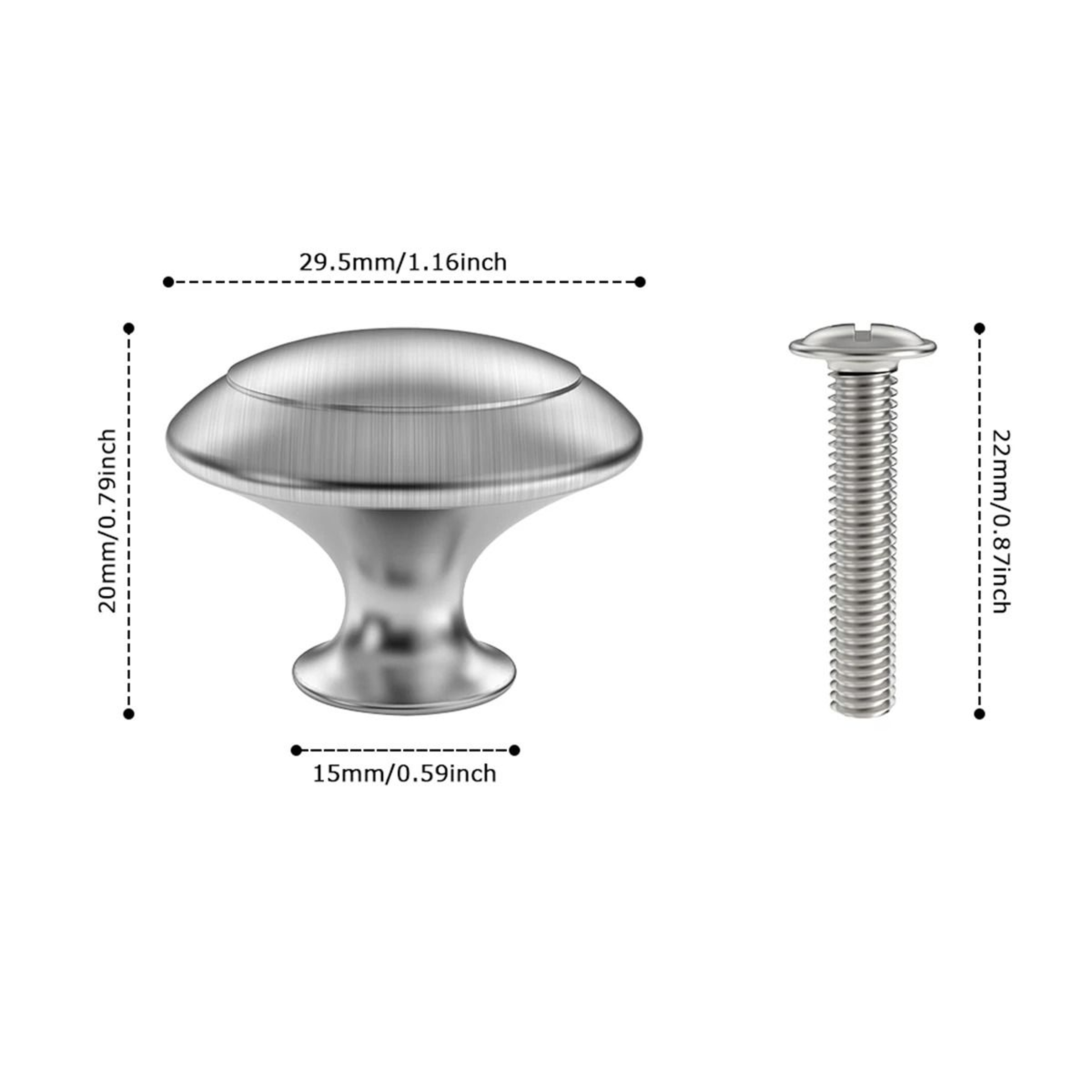 25Pack Stainless Steel Round Cabinet Knobs  Drawer Pulls 7
