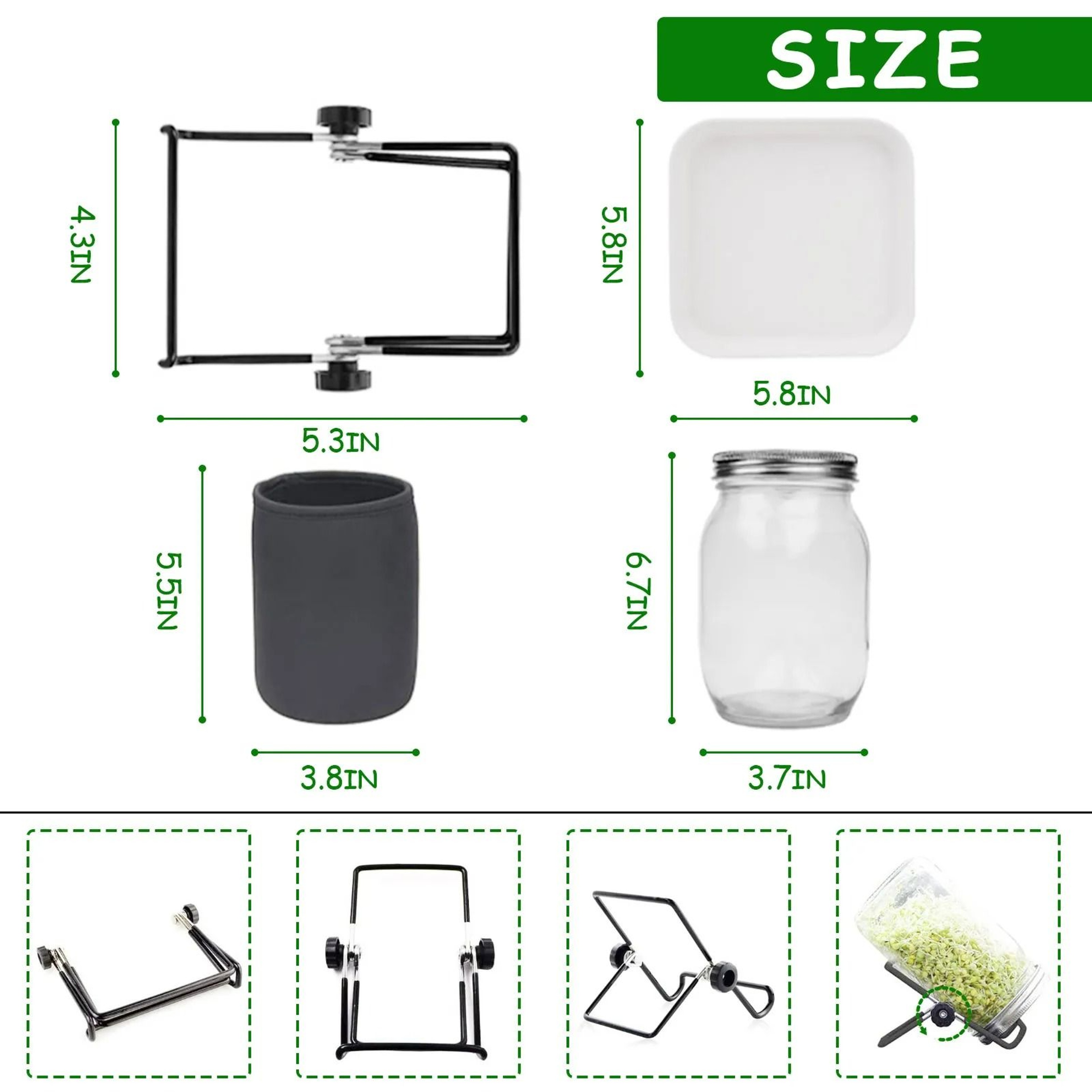 Stainless Steel Mesh Sprouting Lids For Wide Mouth Mason Jars 8
