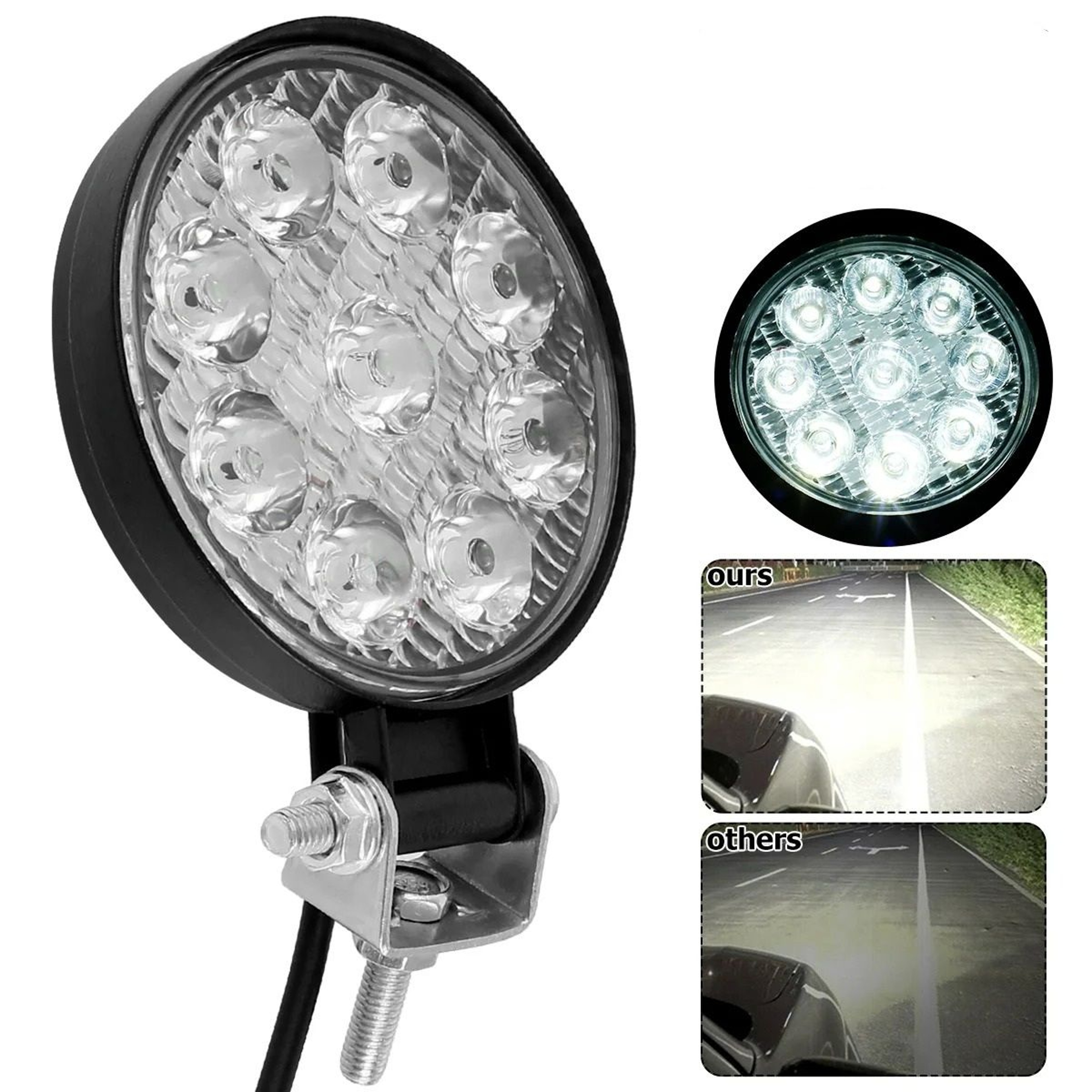 2Pack 480W 6000K Round OffRoad LED Work Lights 5000LM 0
