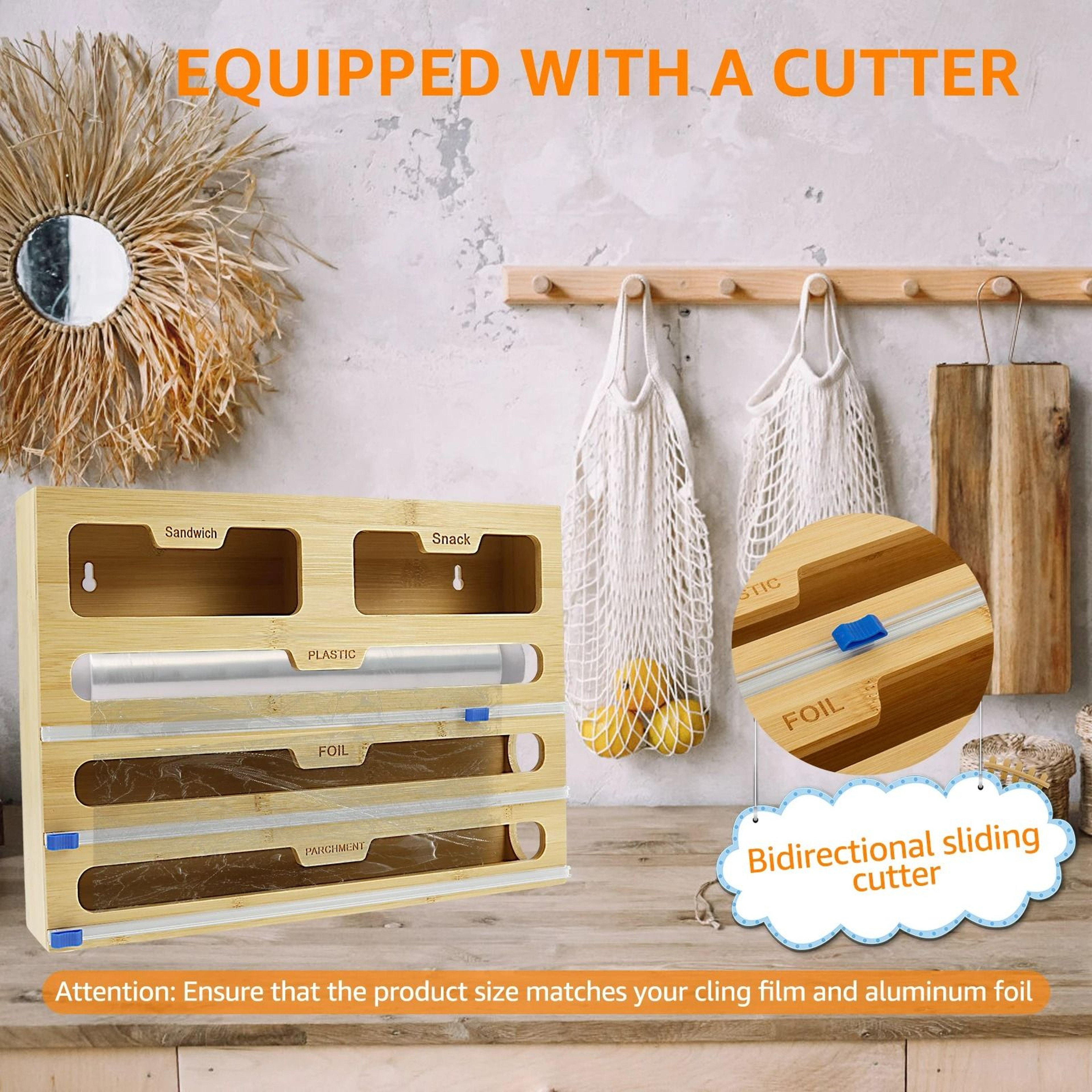 5in1 Plastic Wrap  Foil Dispenser Box With Slide Cutter 4