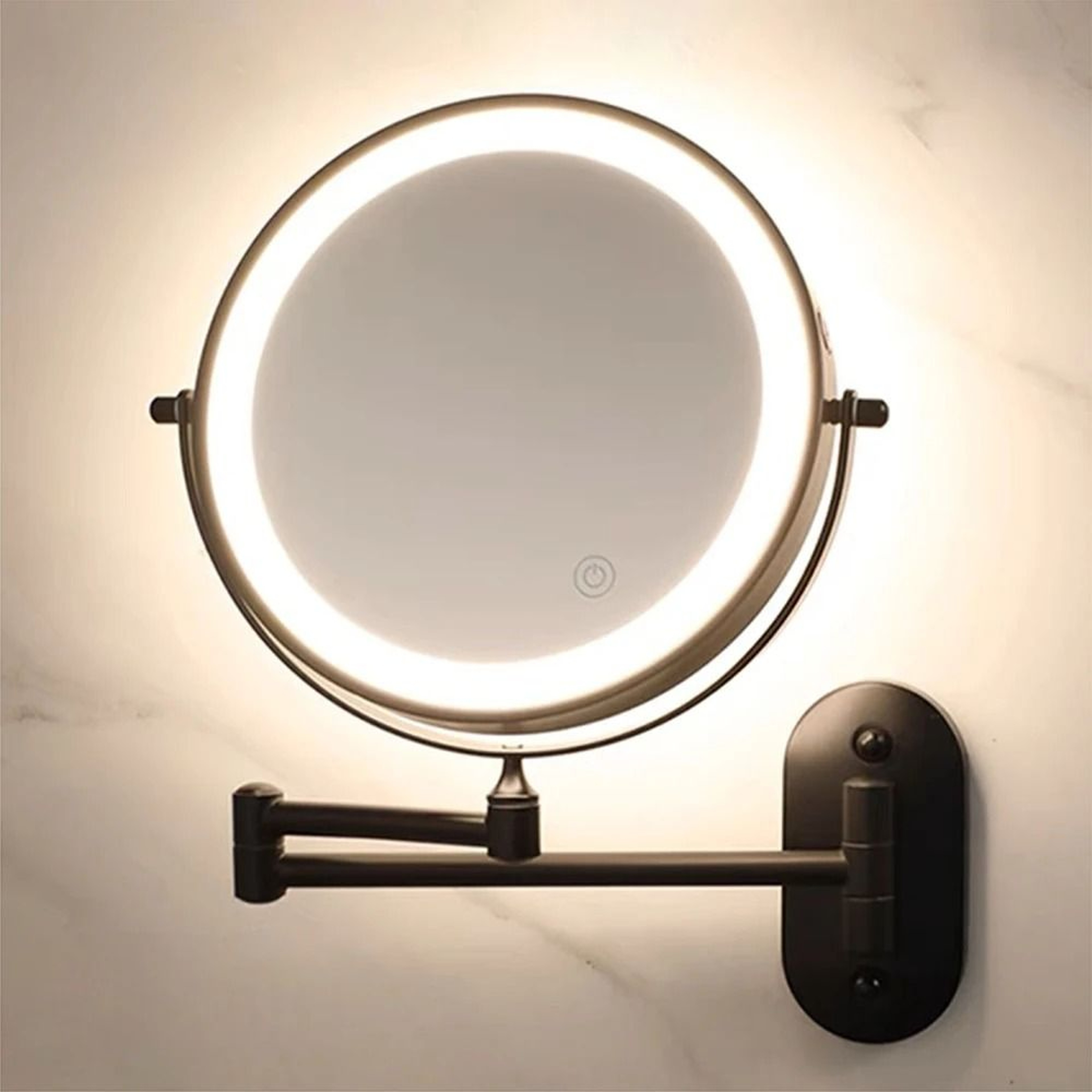 8Inch WallMounted Lighted Makeup Mirror With 10x Magnification 2