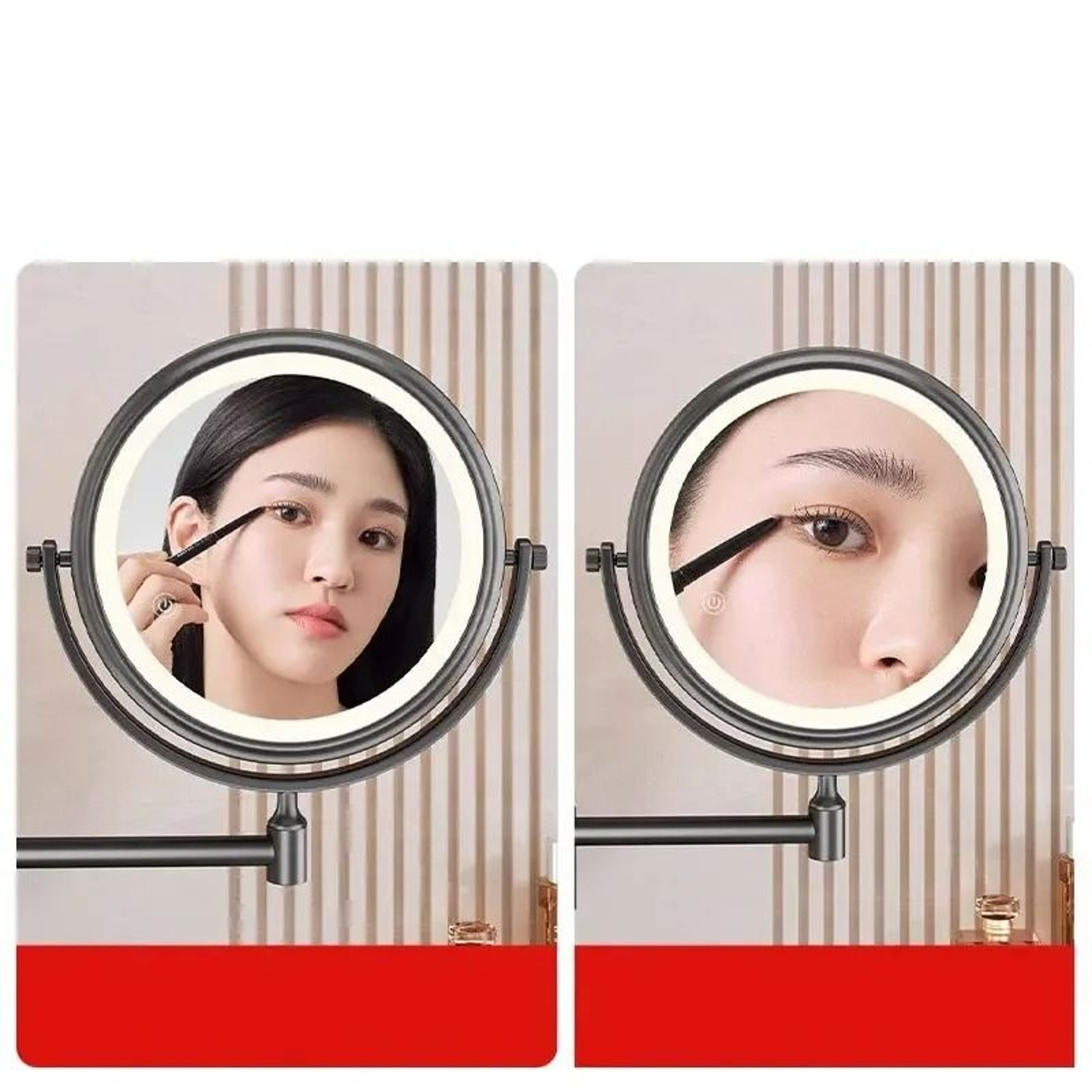 Telescopic Folding WallMounted Suction Cup Makeup Mirror 3