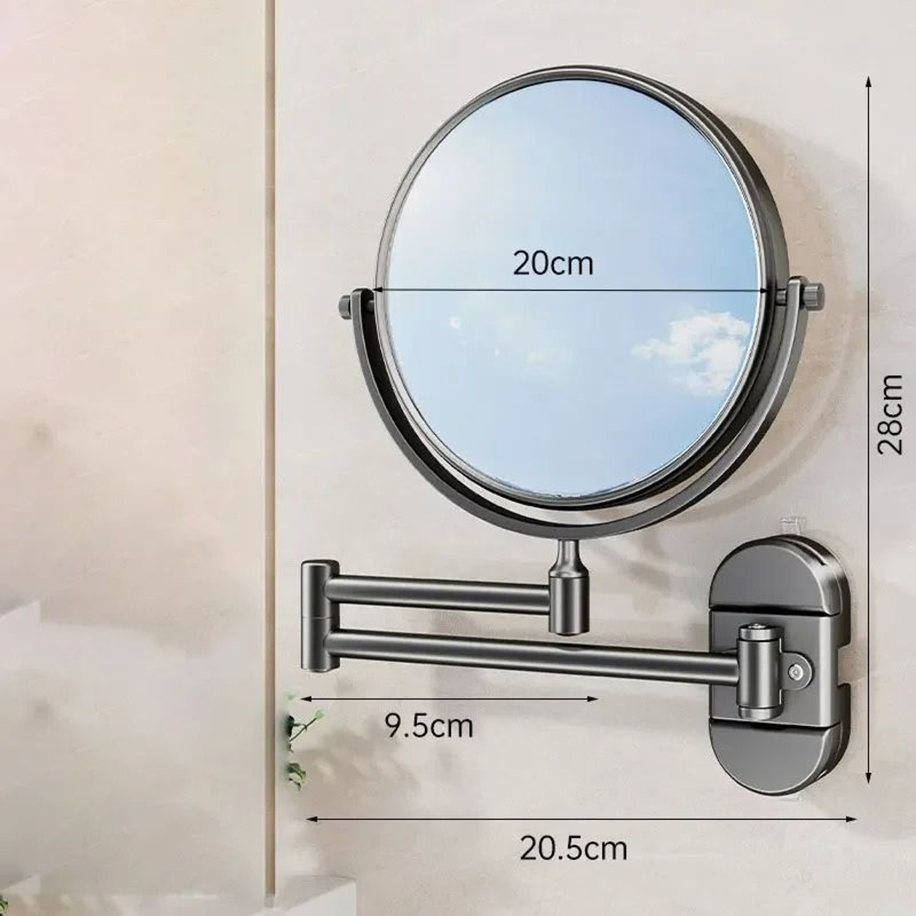 Telescopic Folding WallMounted Suction Cup Makeup Mirror 7