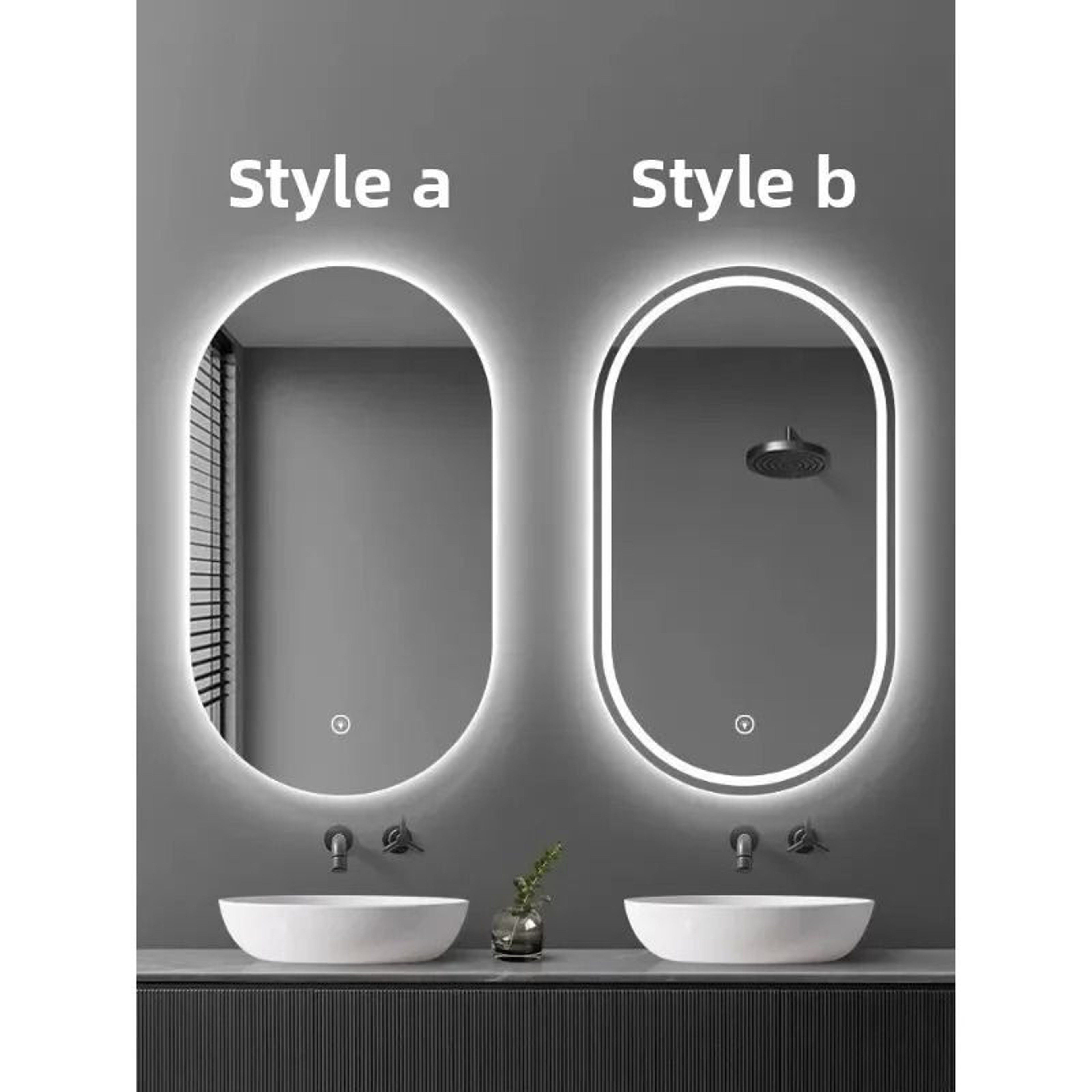 Oval Smart LED Bathroom Vanity Mirror With Defogger 4
