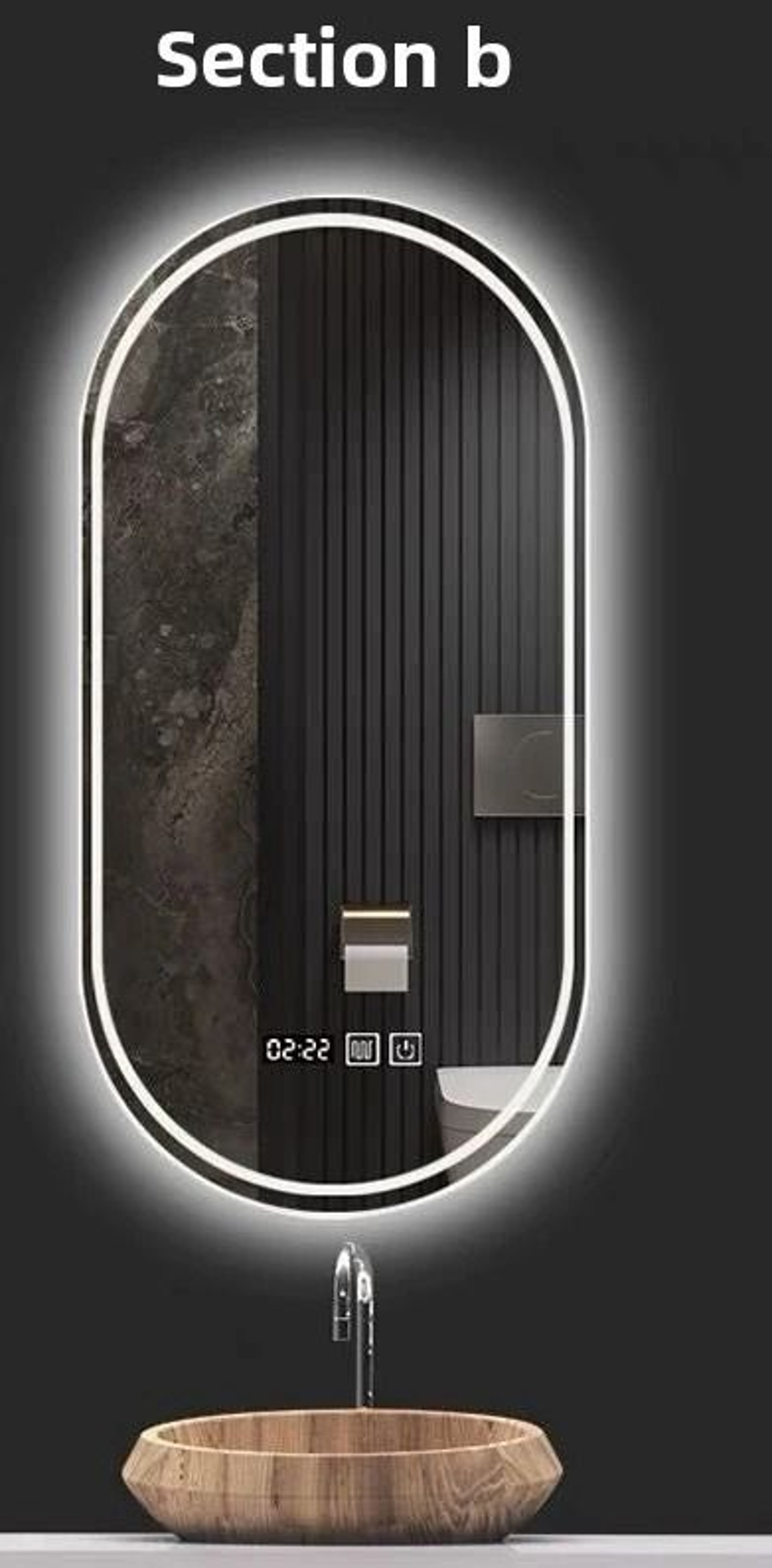 Oval Smart LED Bathroom Vanity Mirror With Defogger 10