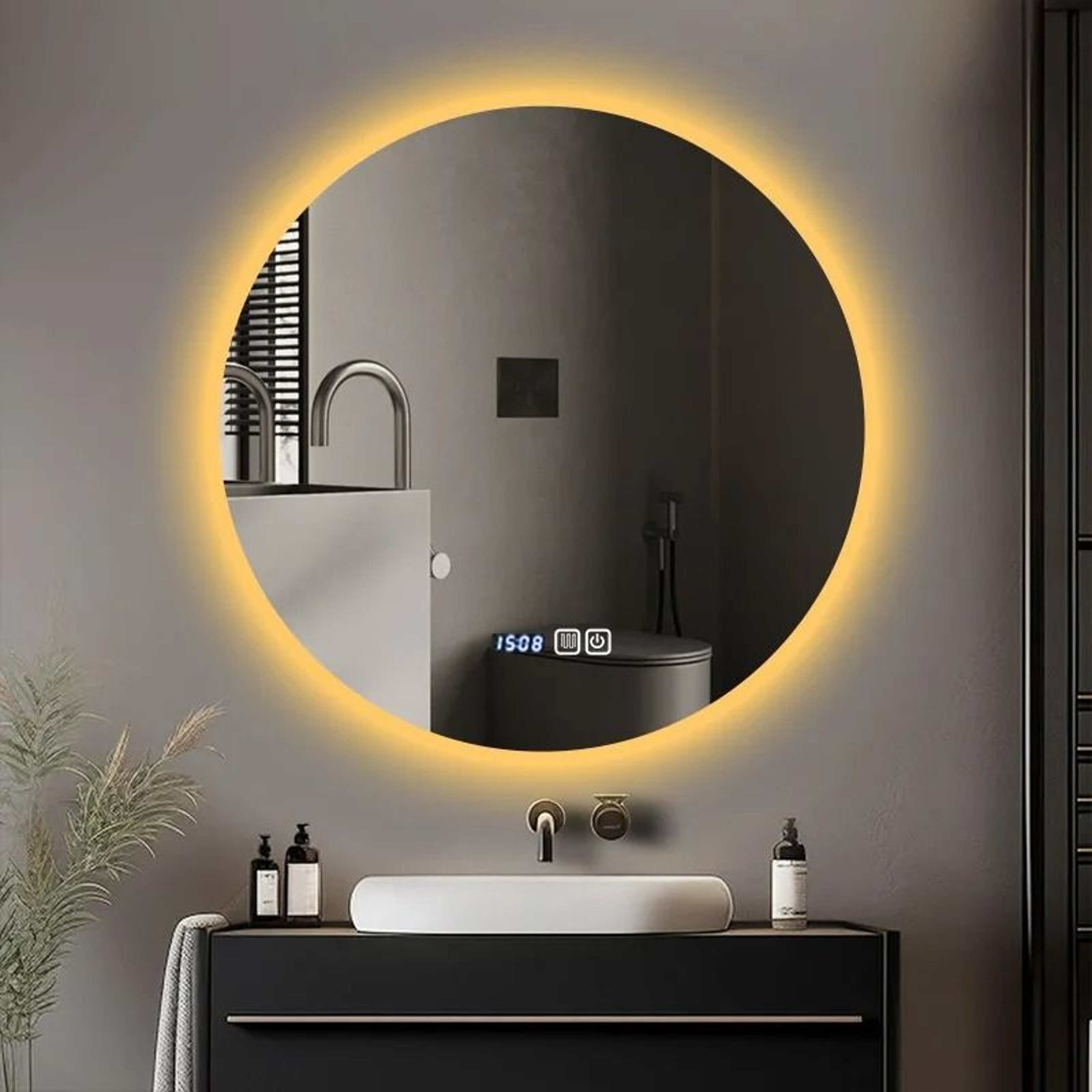 Round Smart LED Backlit Bathroom Mirror 0