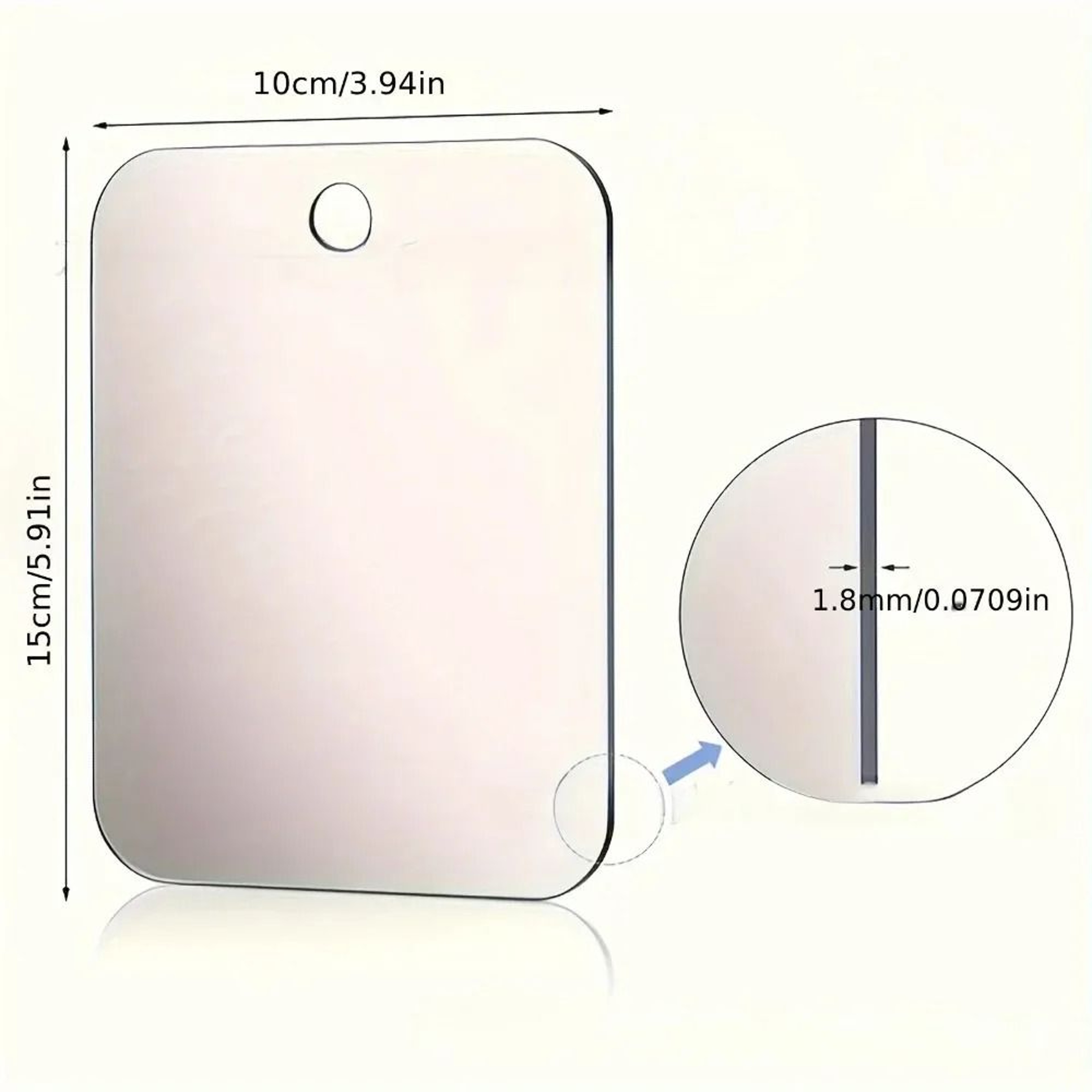Acrylic Fogless Shower Mirror With Wall Hook 8