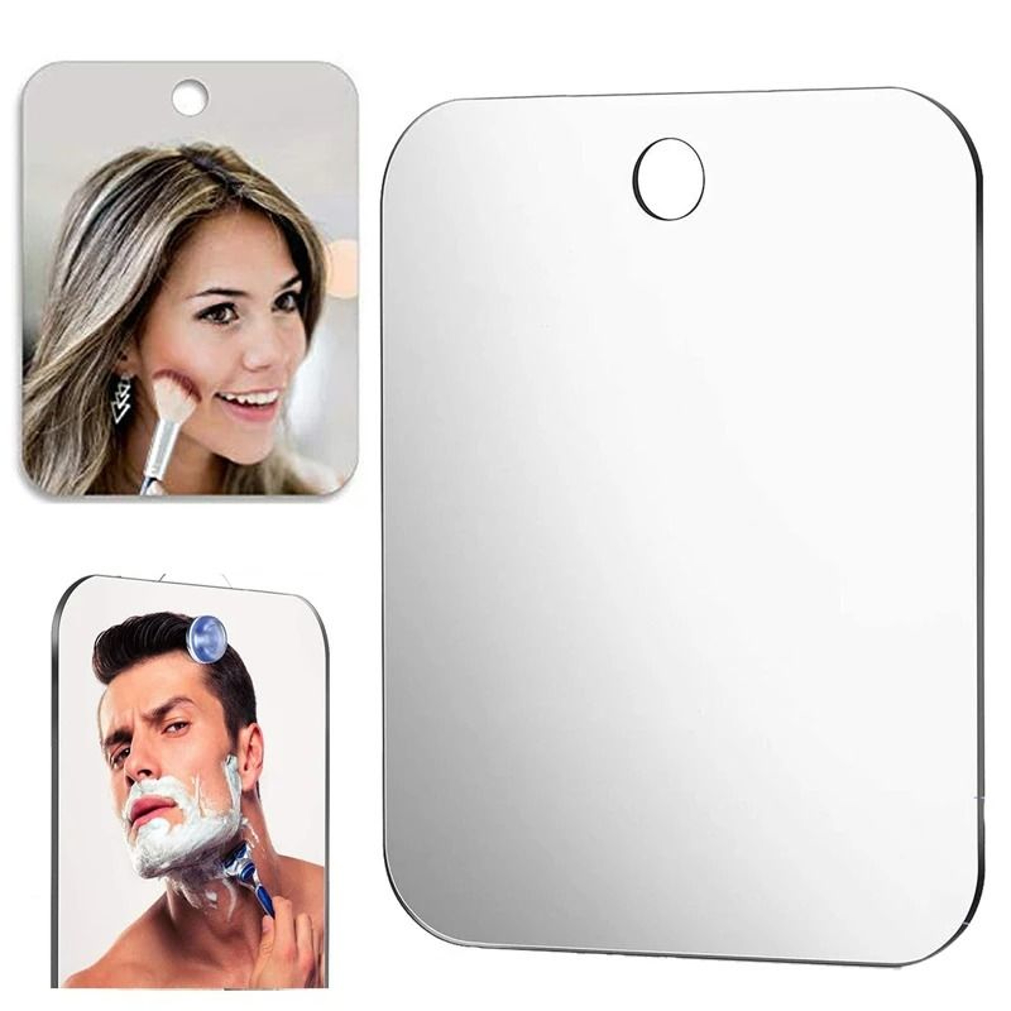 Acrylic Fogless Shower Mirror With Integrated Razor Holder  Wall Suction Cup 0