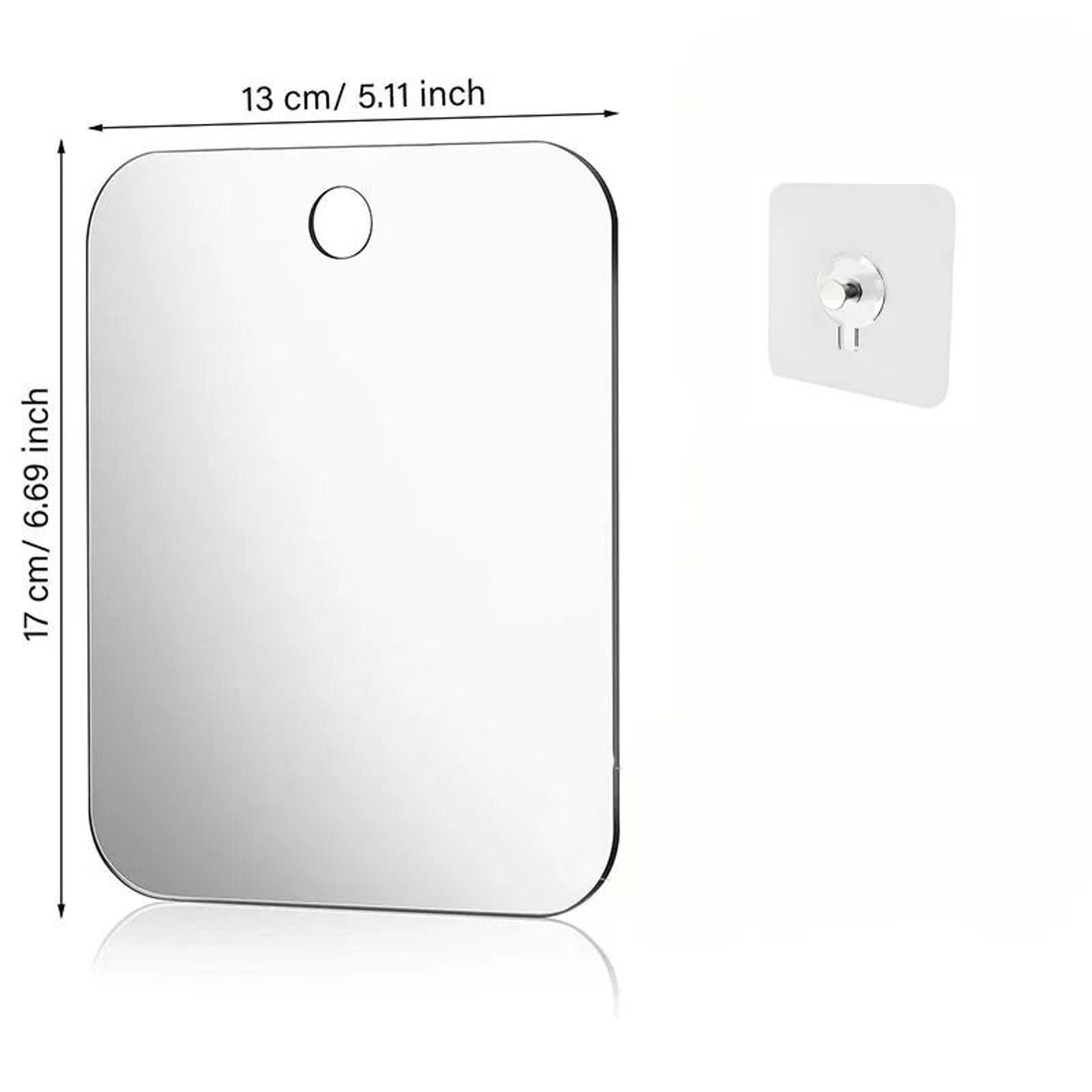 Acrylic Travel Shower Mirror With Wall Hook 6