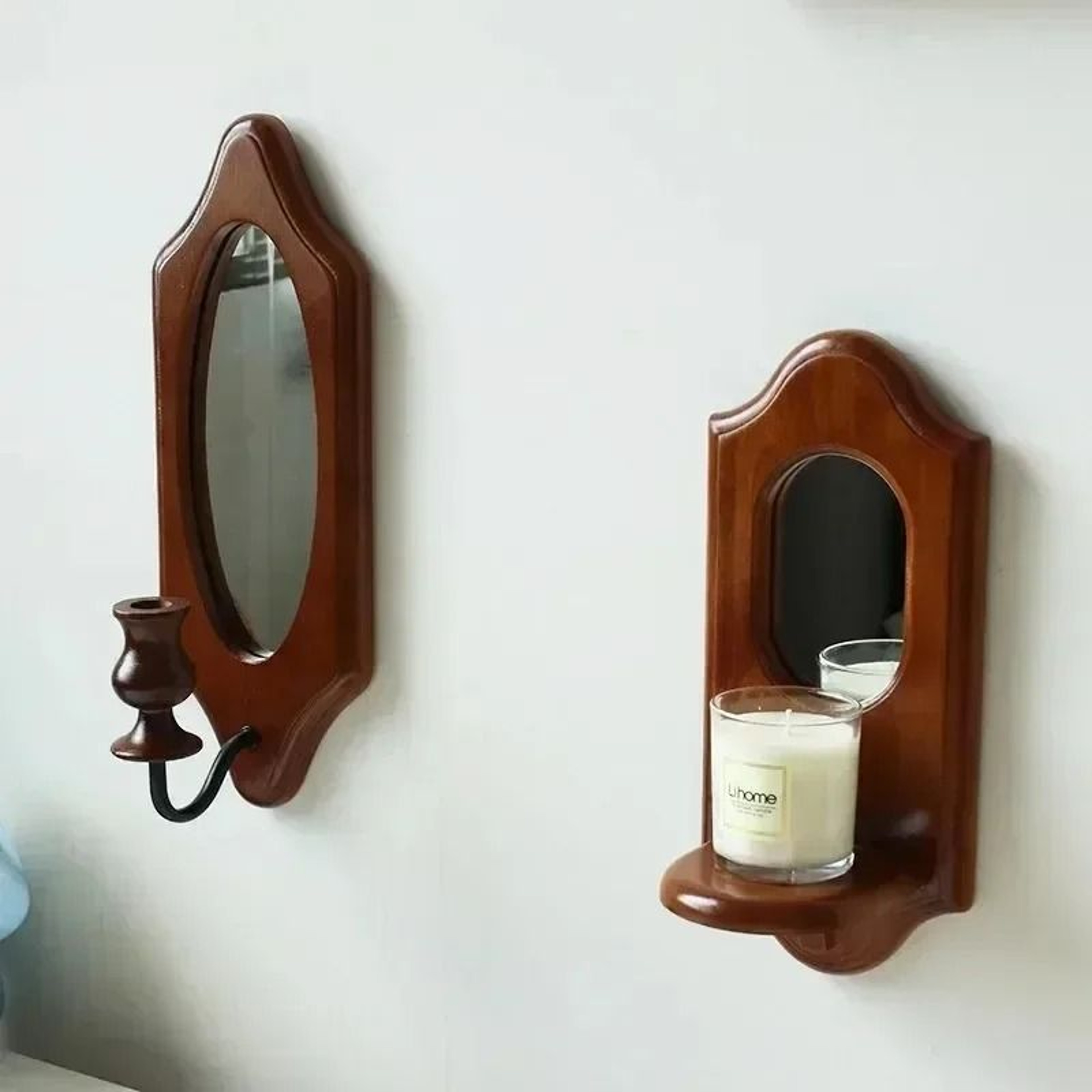 Vintage Solid Wood Retro Decorative Wall Mirror 0