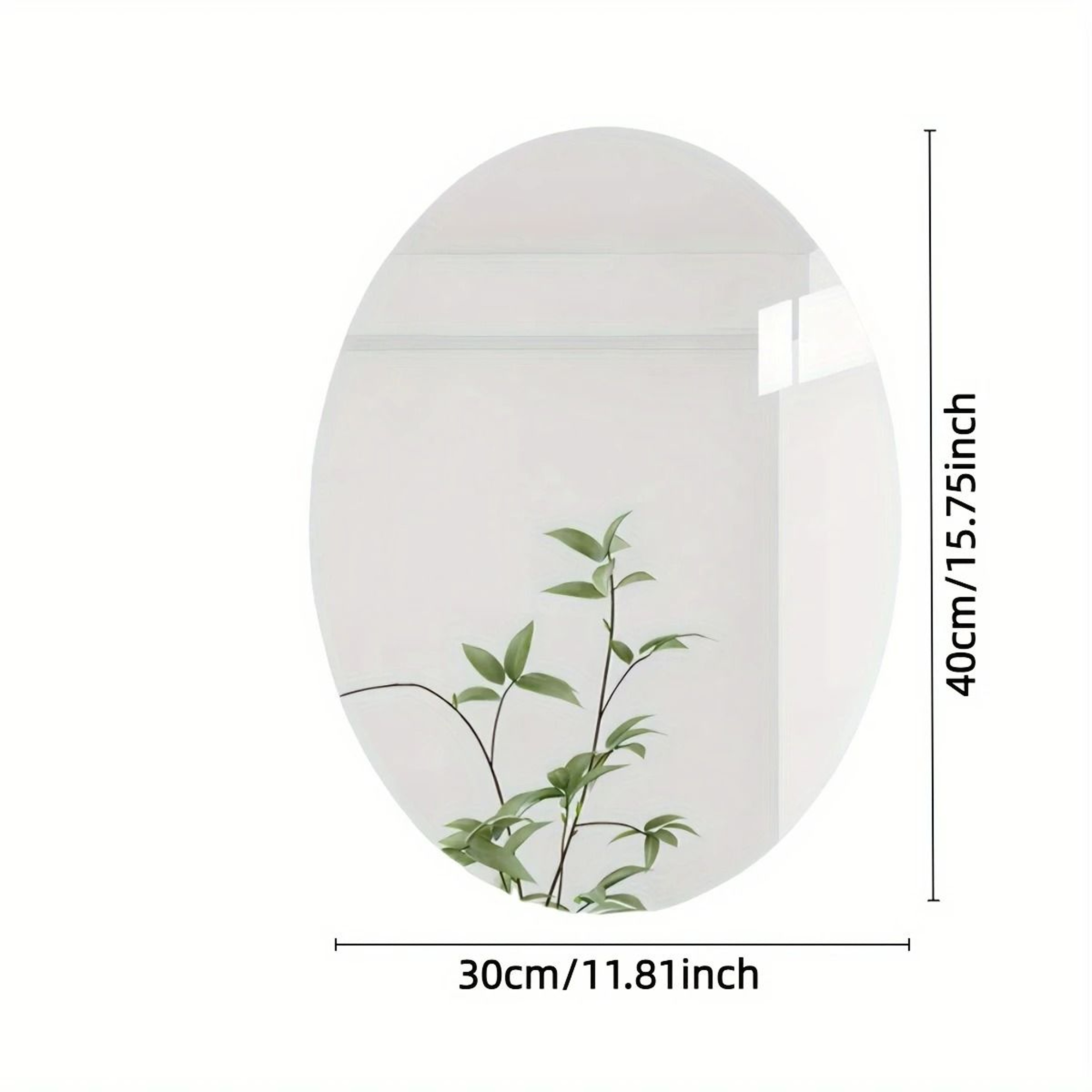 2D Irregular Oval SelfAdhesive Shatterproof Acrylic Wall Mirror 8