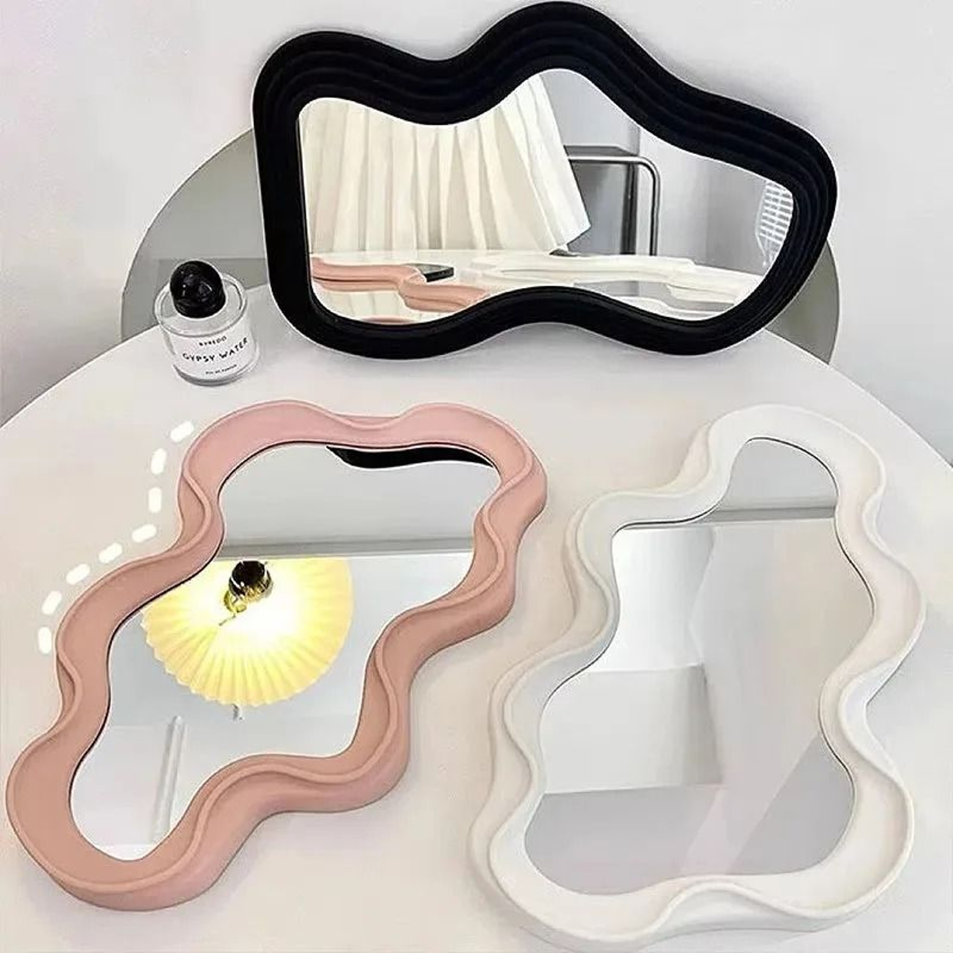 Irregular CloudShaped Waterproof Vanity Mirror WallMounted  Tabletop DualUse 1