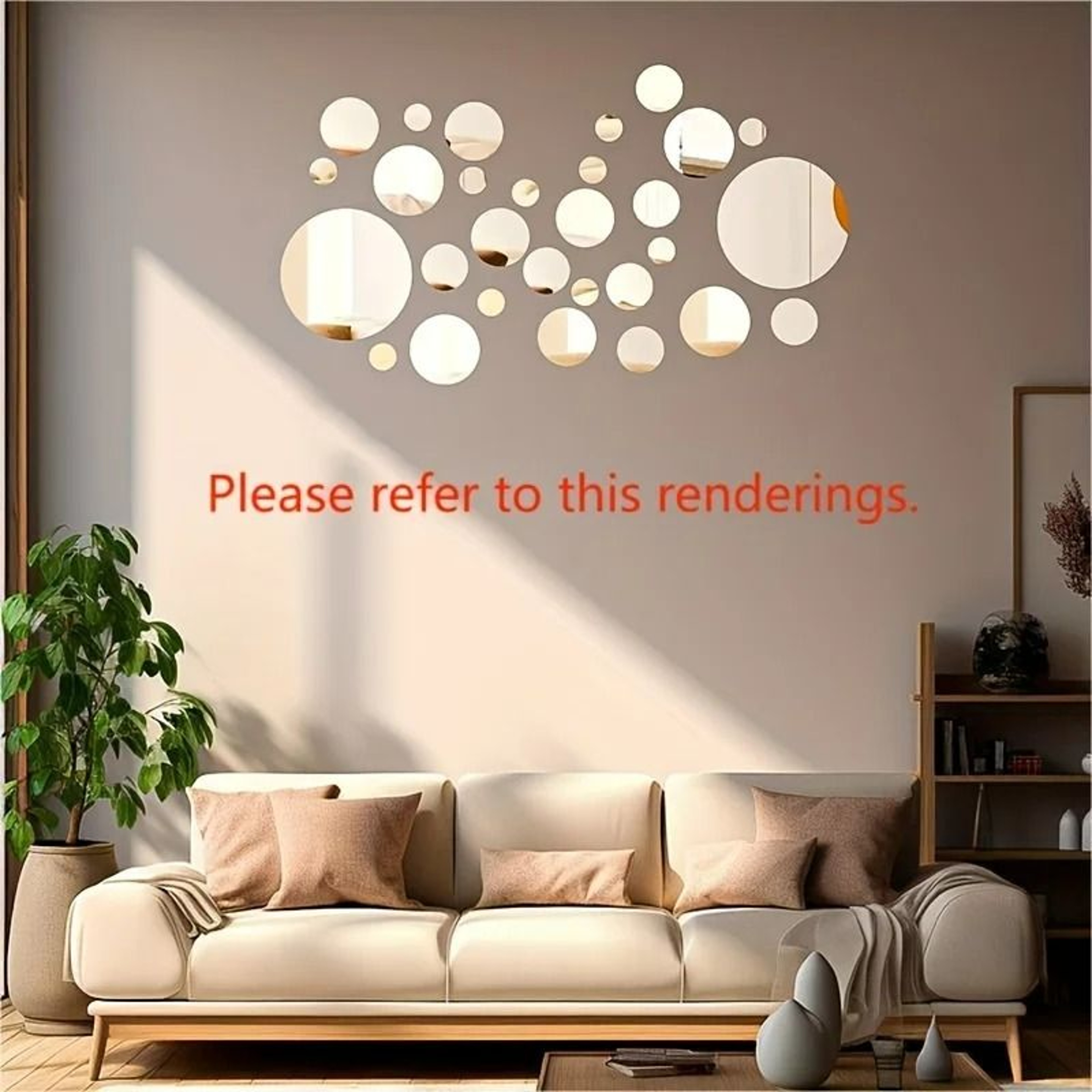 33Piece Round SelfAdhesive Acrylic Mirror Wall Decal Set 2