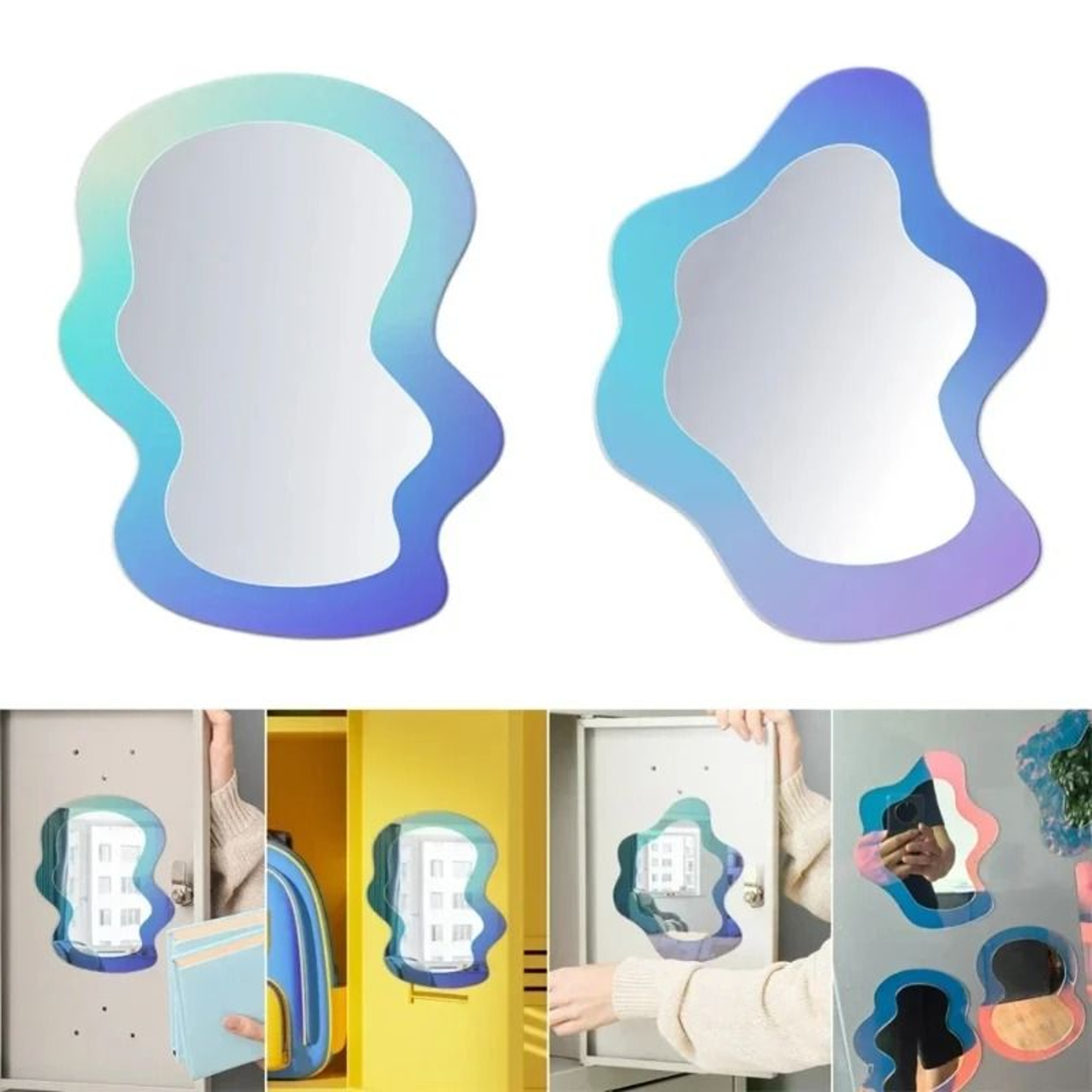 Magnetic Geometric Pattern Locker  Fridge Vanity Mirror 2