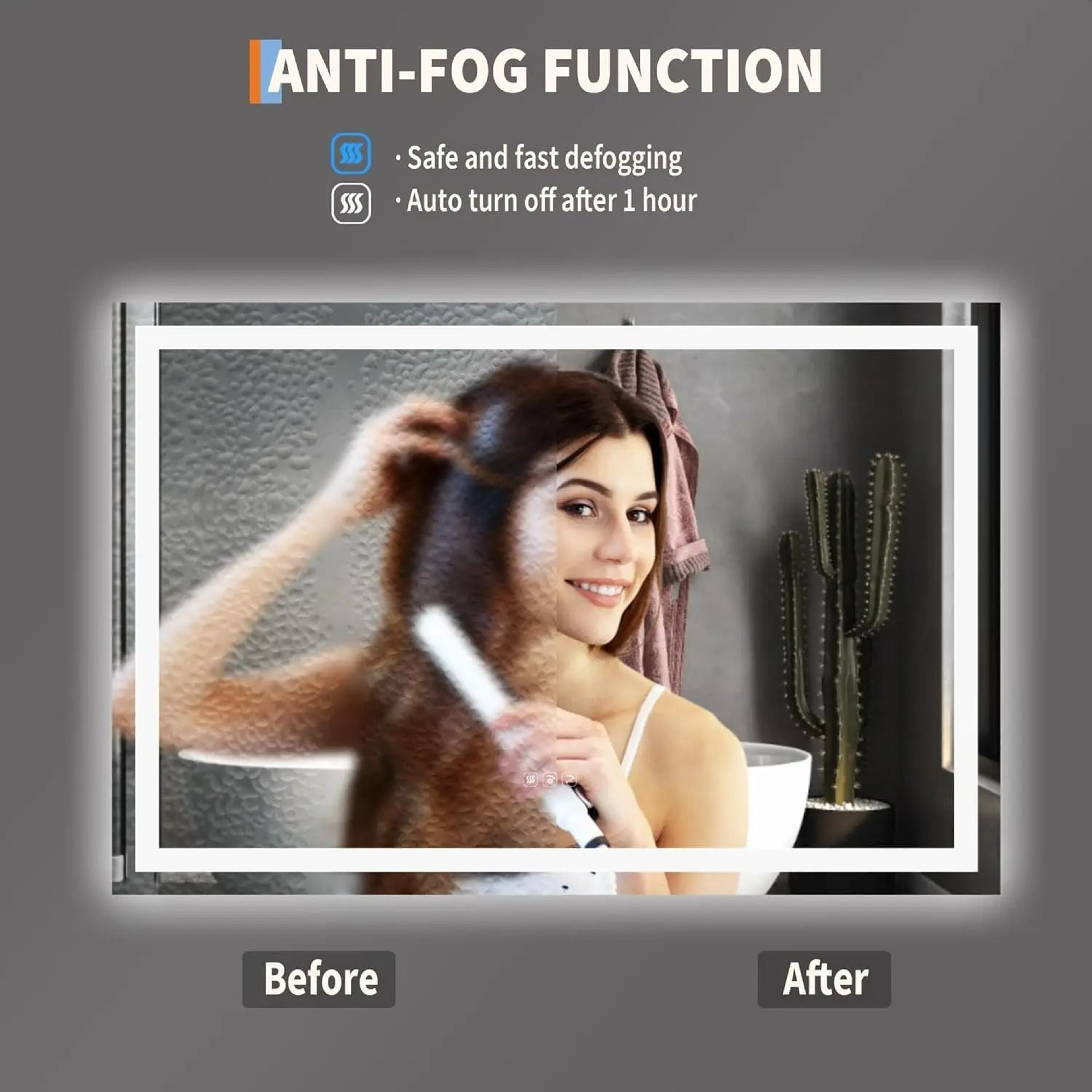 Elite Dual Frontlit  Backlit Shatterproof LED Bathroom Vanity Mirror With Defogger  Memory 3