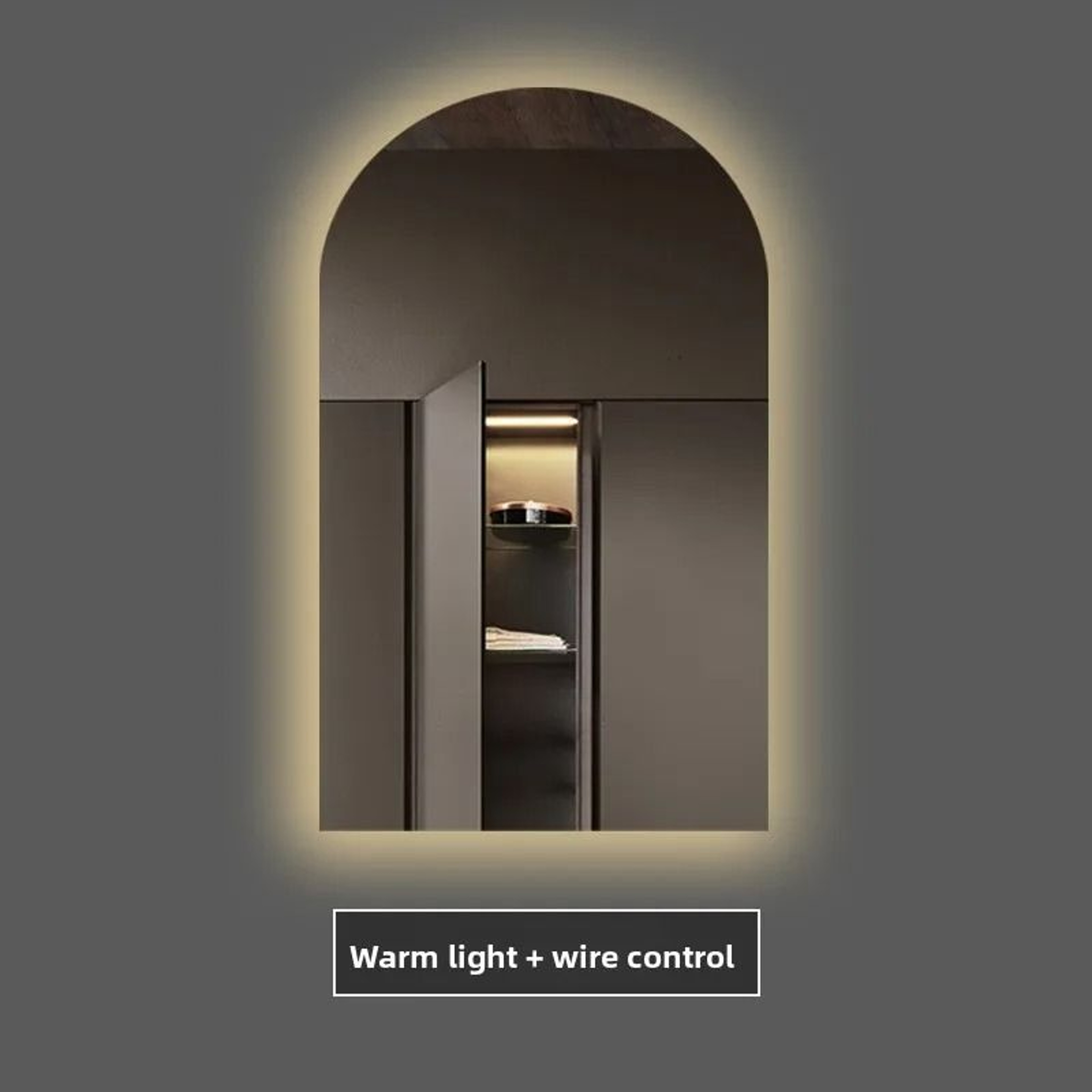 Arch UShaped Smart LED Bathroom Vanity Mirror With Ambient Backlighting 6