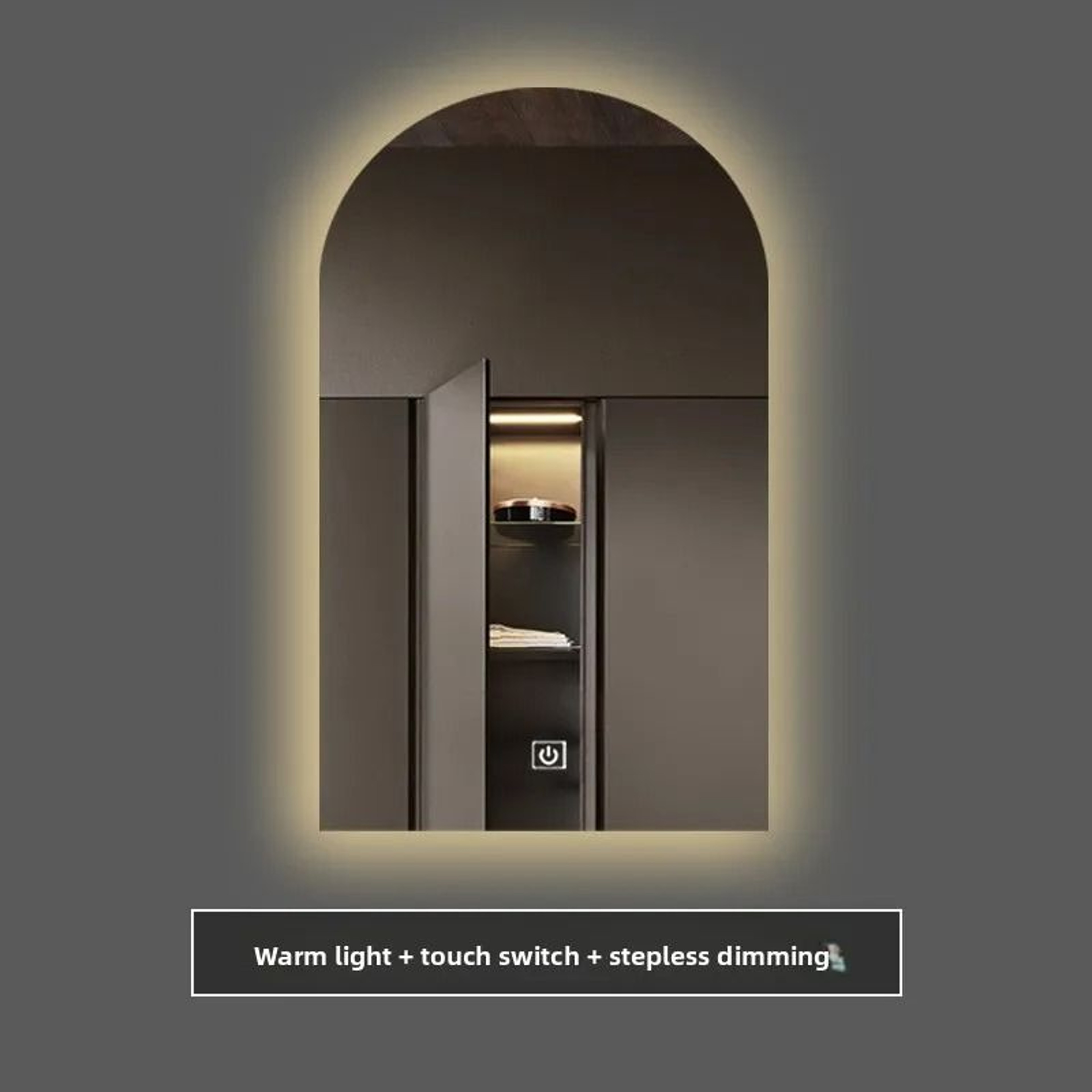 Arch UShaped Smart LED Bathroom Vanity Mirror With Ambient Backlighting 11