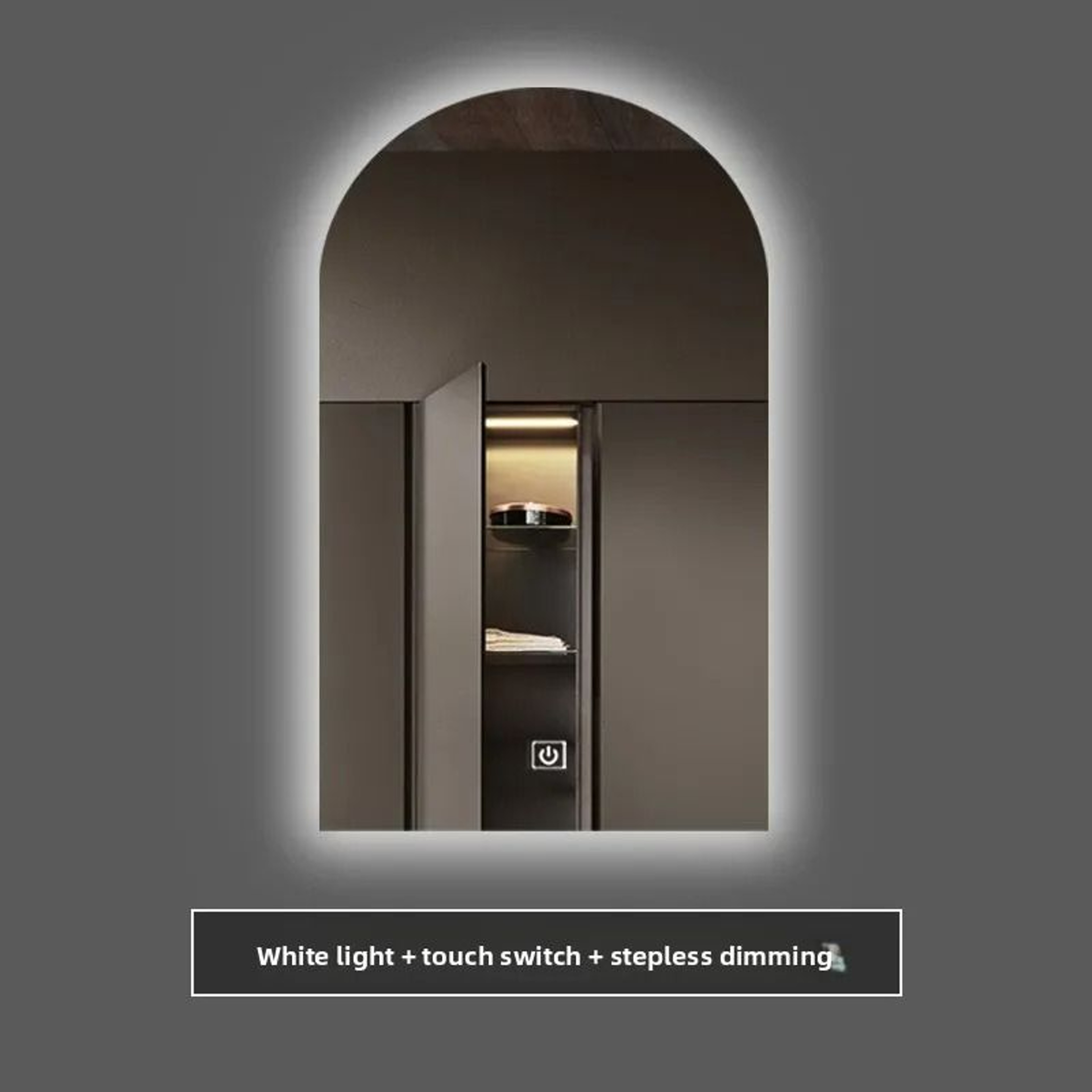 Arch UShaped Smart LED Bathroom Vanity Mirror With Ambient Backlighting 10