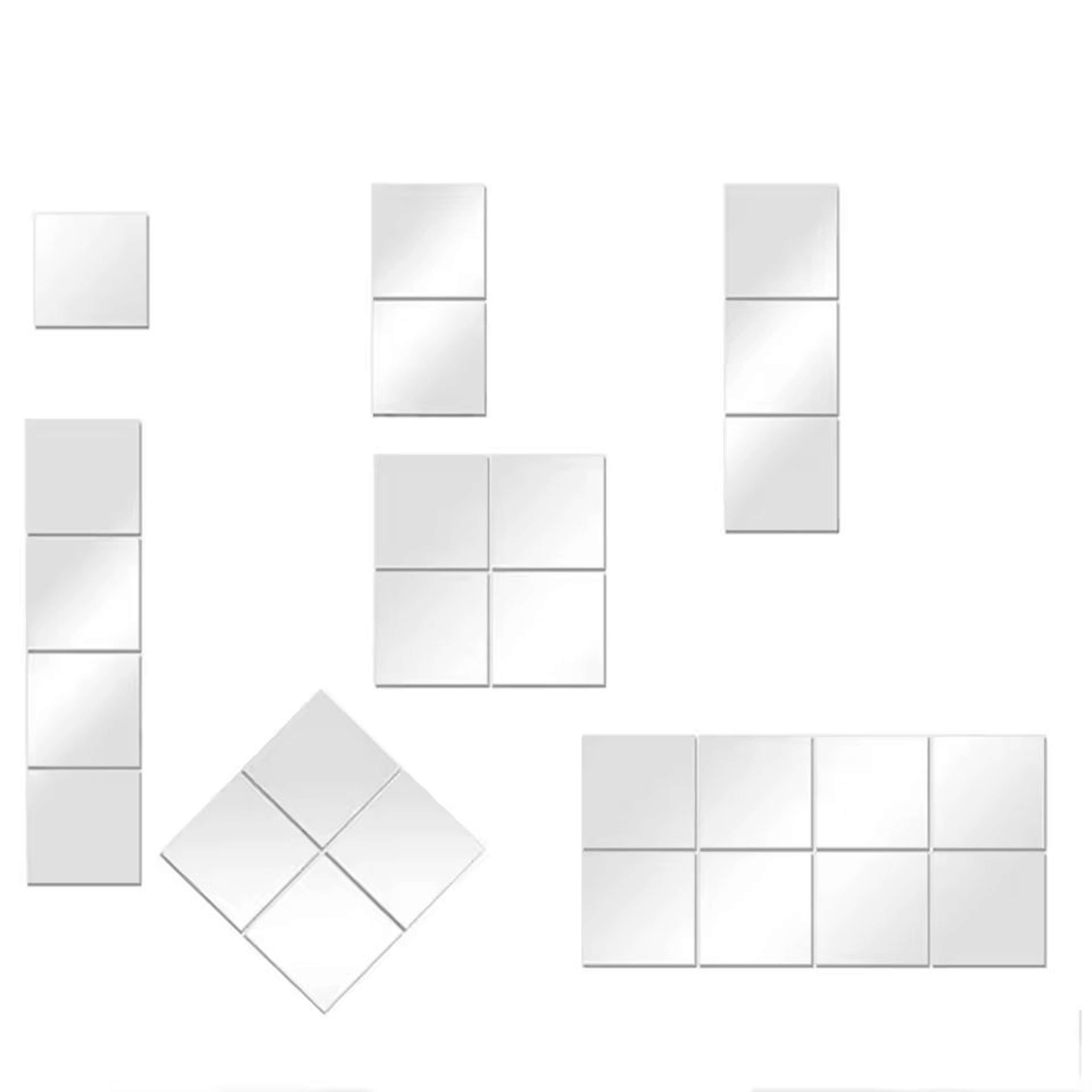 4Piece SelfAdhesive Soft Acrylic Mirror Tile Set 1