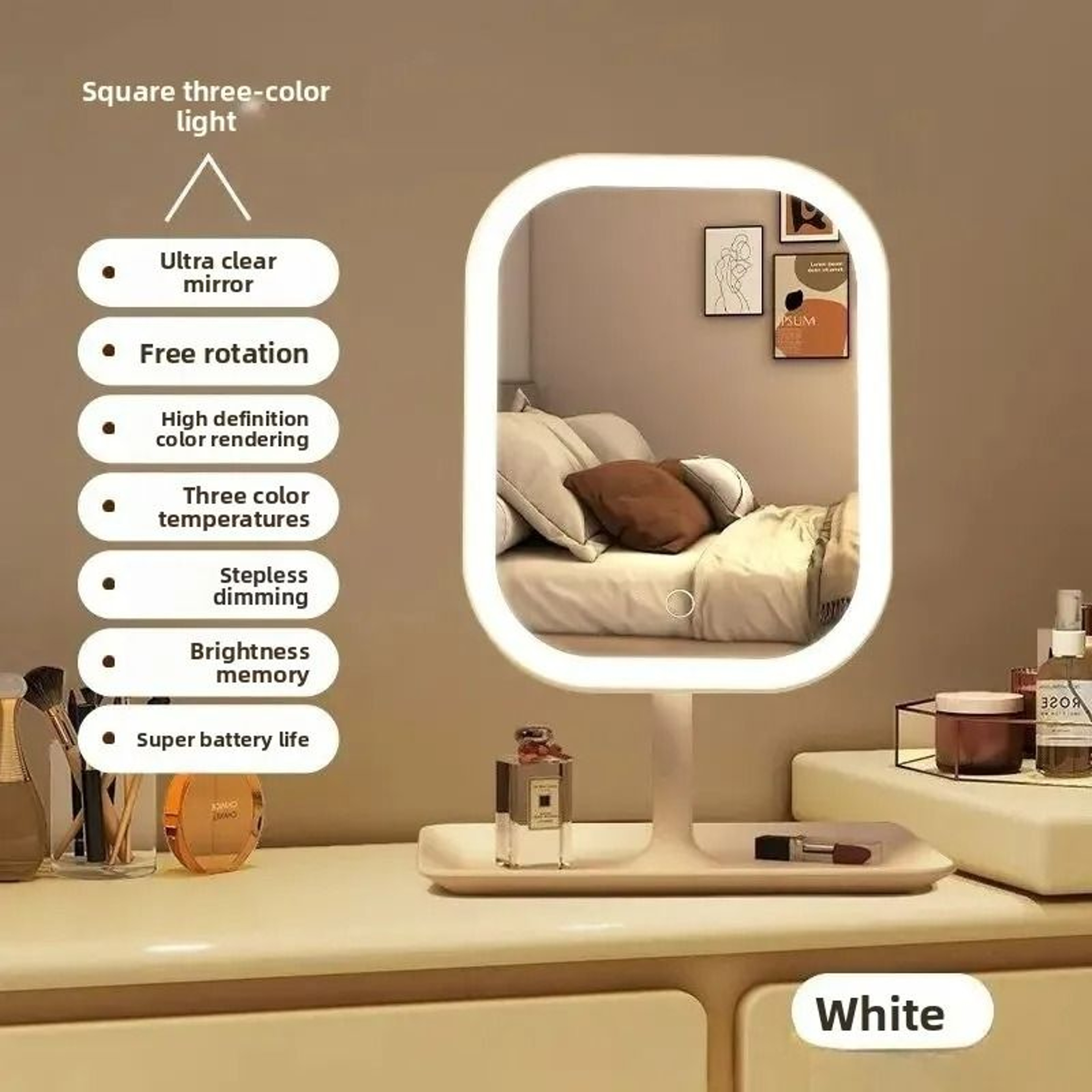 Niche Modern Desktop  Wall DualUse LED Vanity Mirror 7