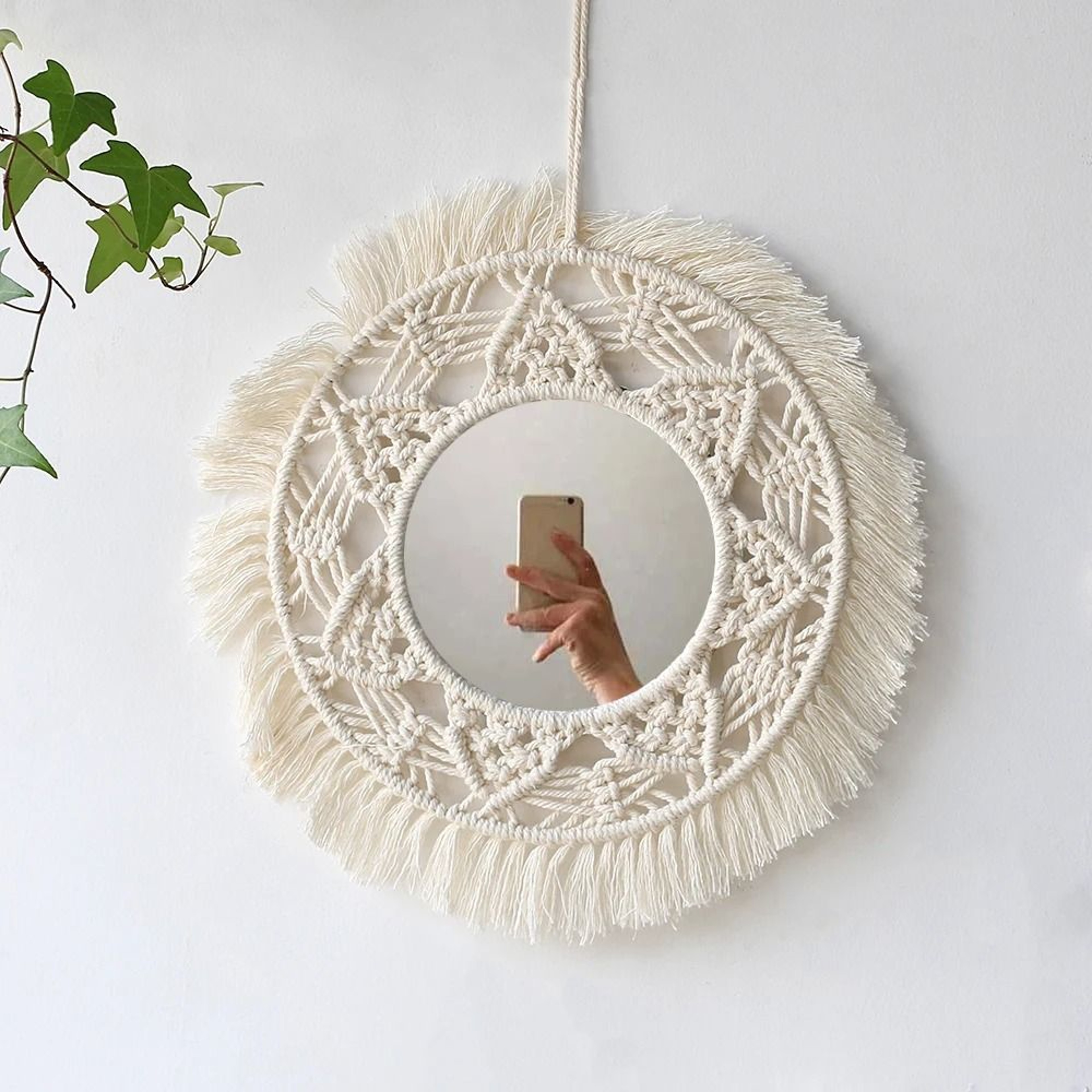 Boho Macrame Woven Wall Mirror 9