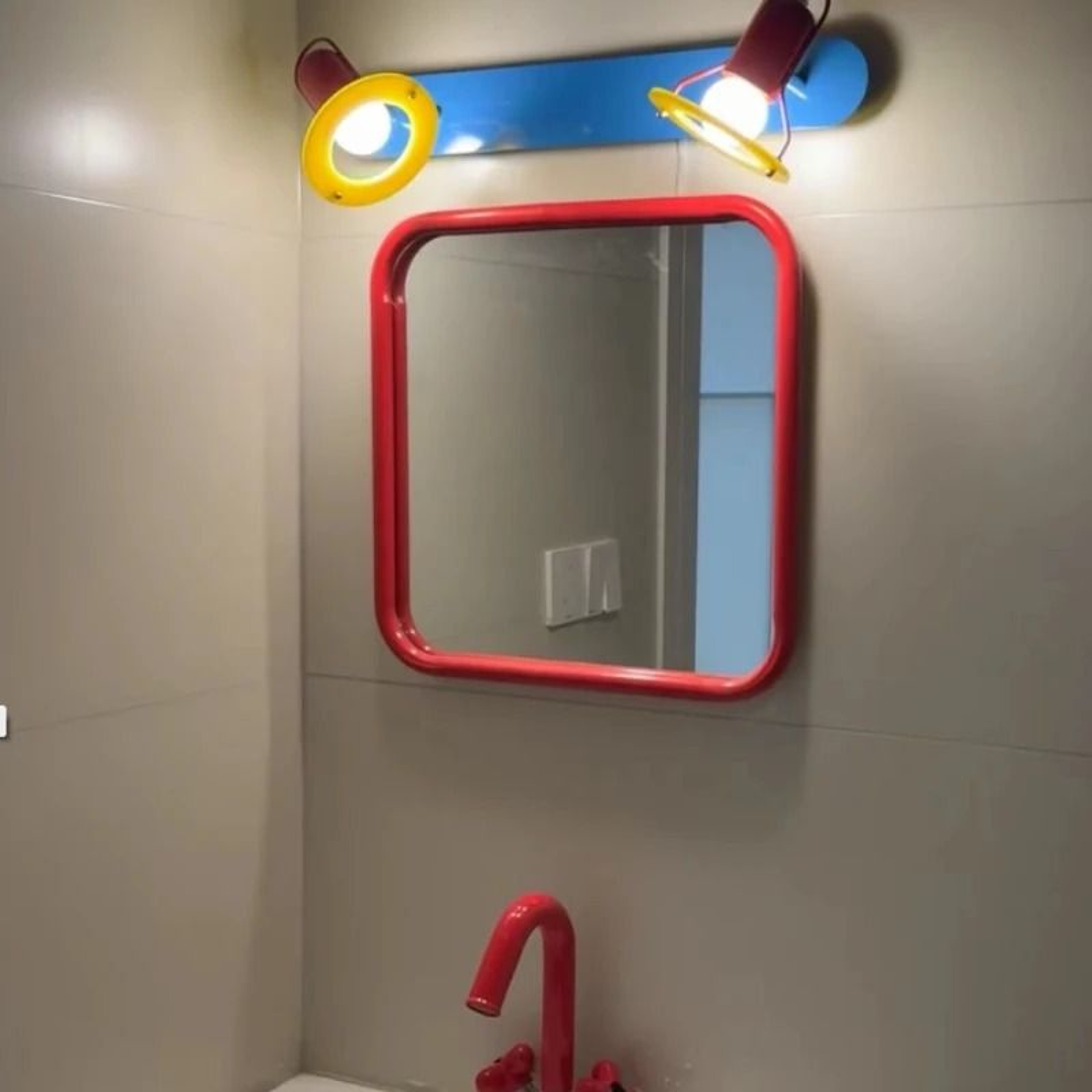 Modern Stainless Steel Framed Square Wall Mirror 3