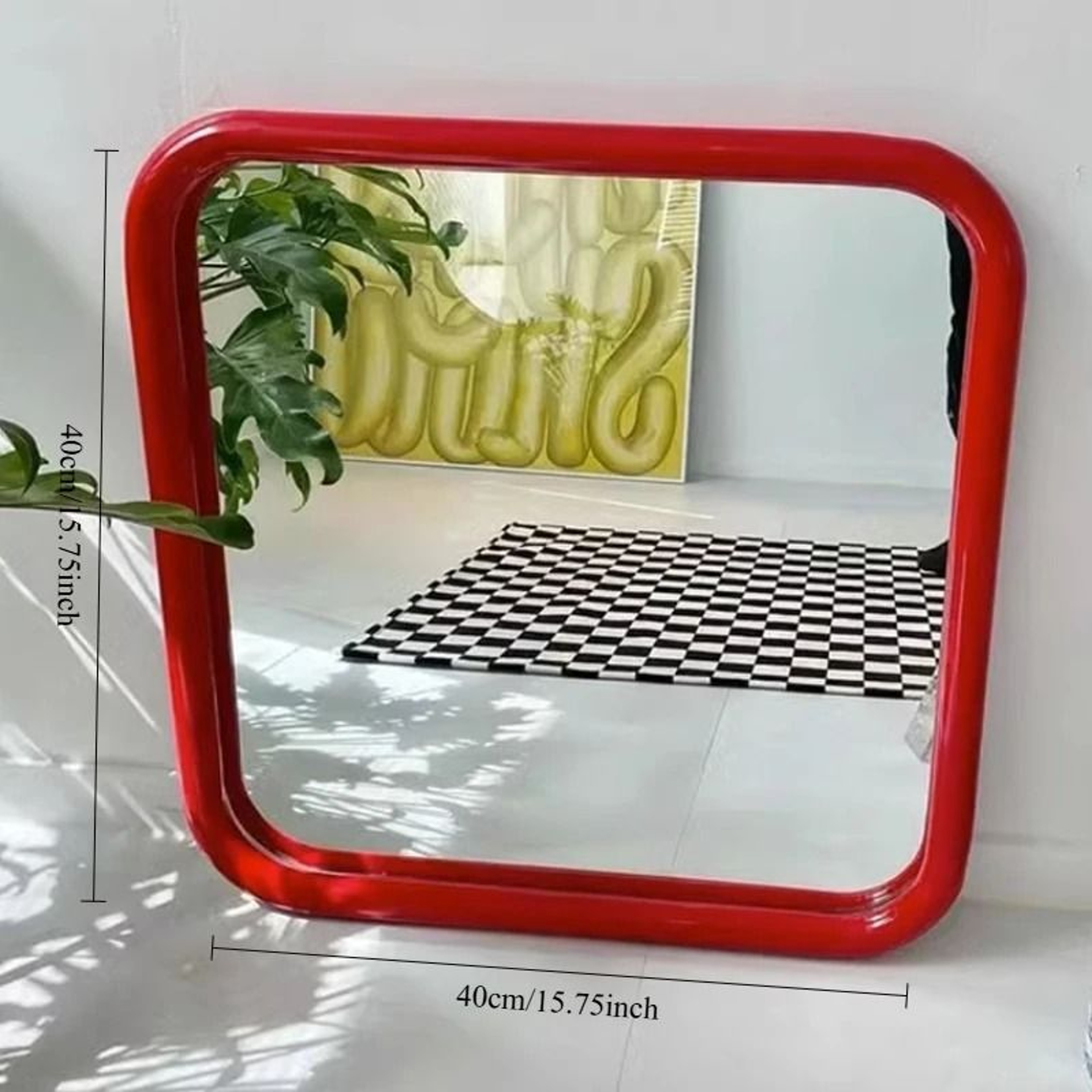 Modern Stainless Steel Framed Square Wall Mirror 7