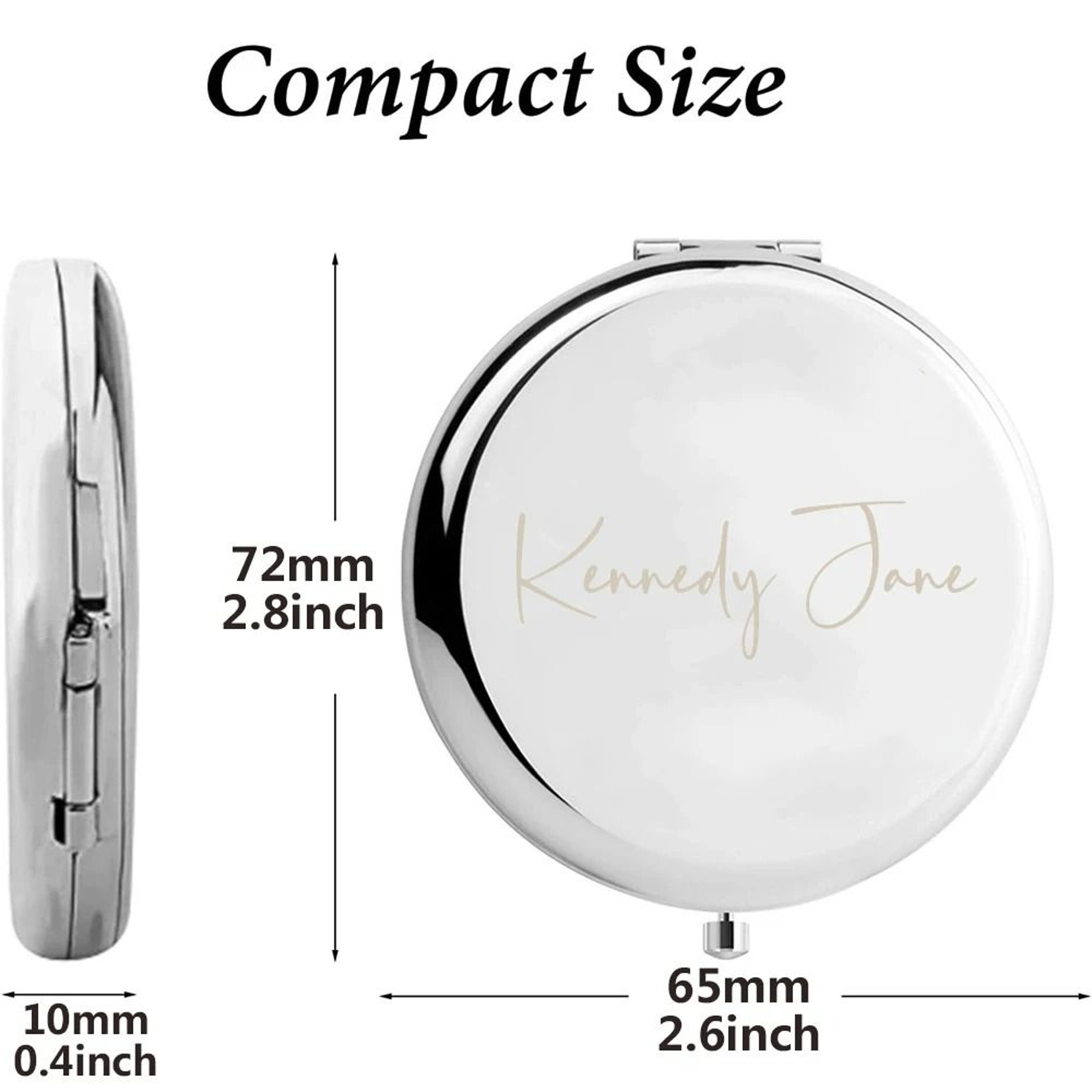 Personalized LaserEngraved Compact Pocket Makeup Mirror 5