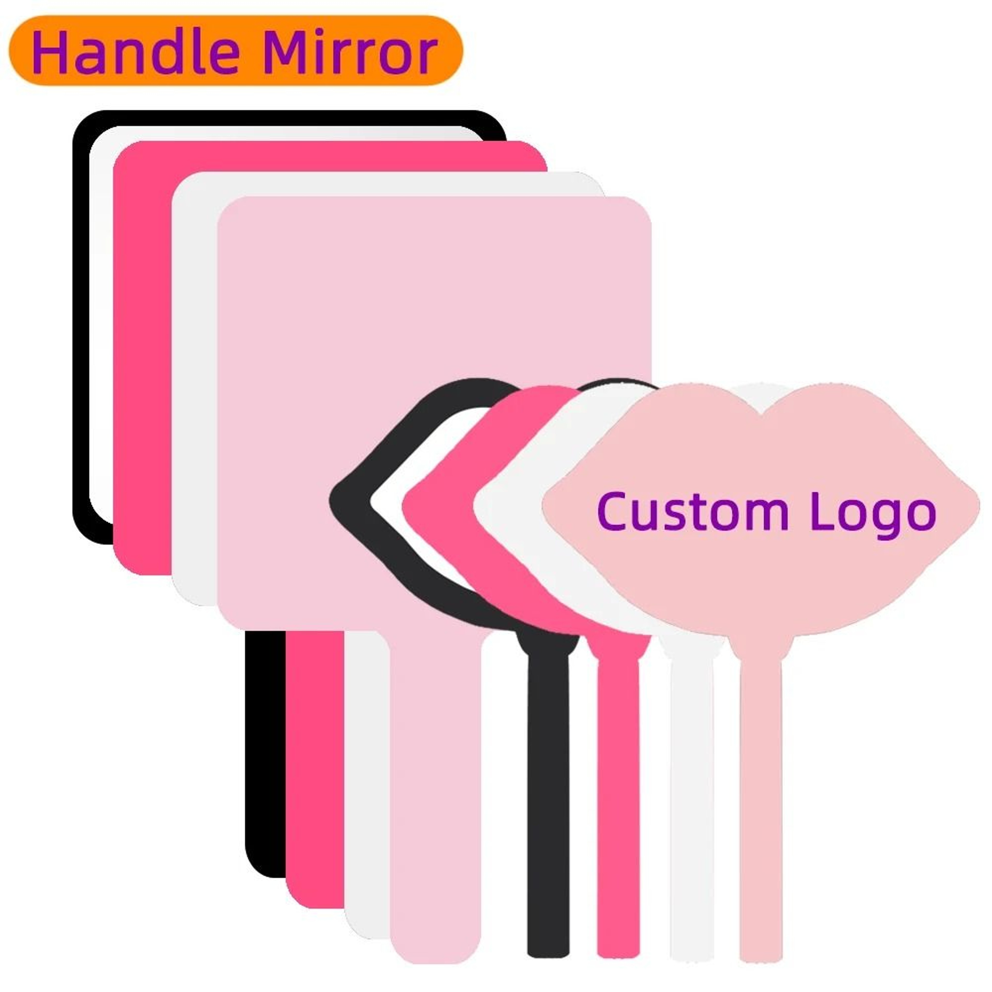 Personalized Salon Hand Mirror With Custom Logo 0