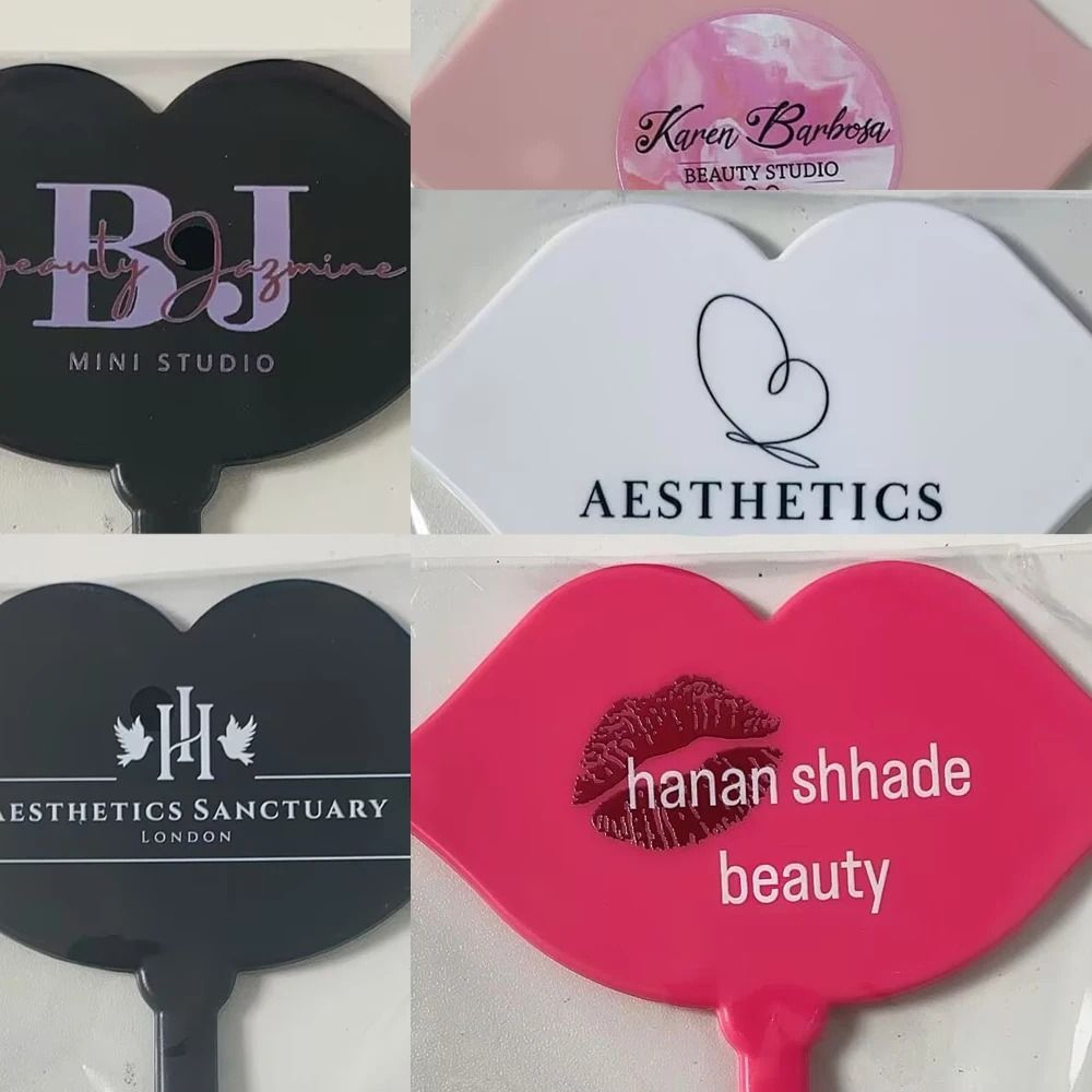 Personalized Salon Hand Mirror With Custom Logo 3