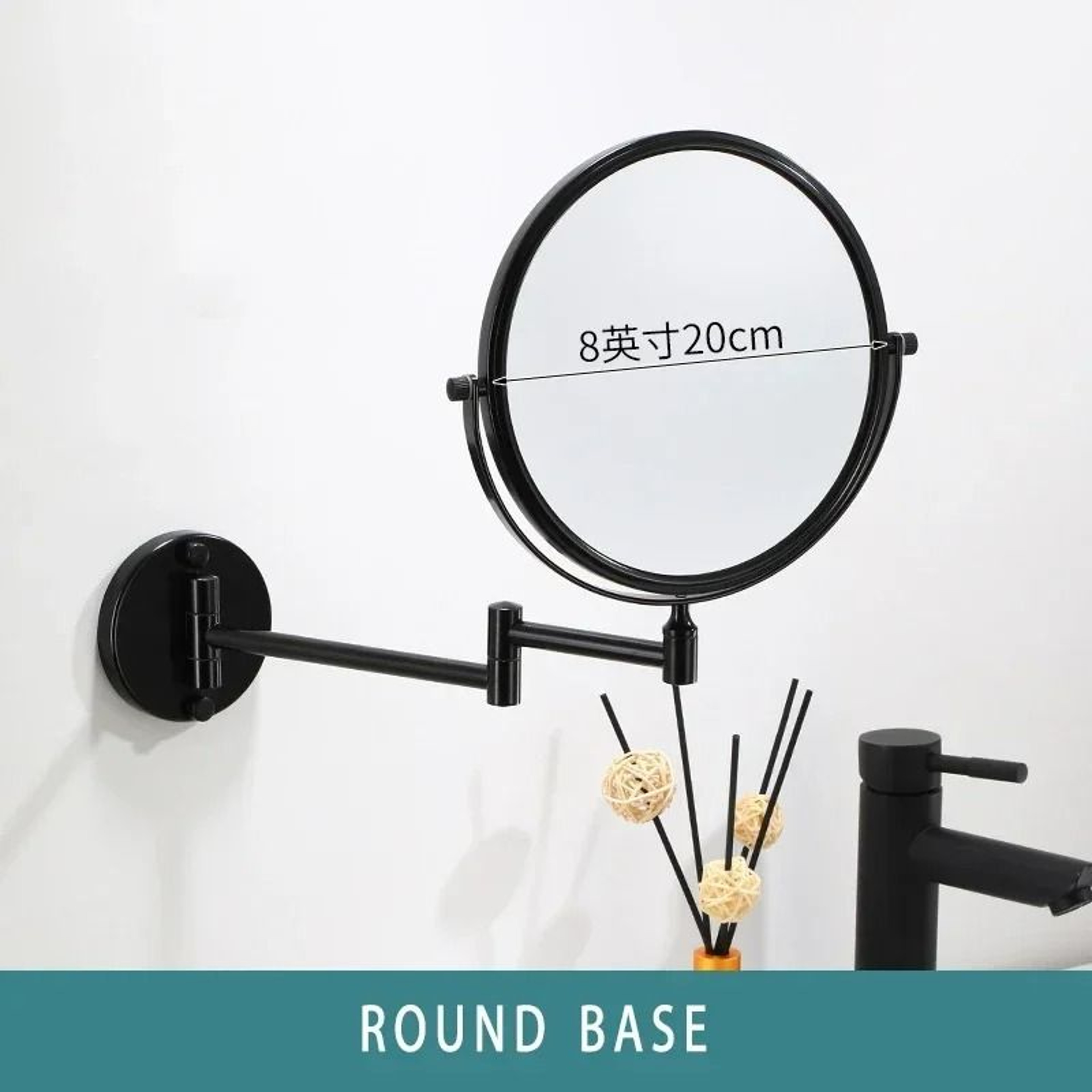 8Inch WallMounted Space Aluminum DualSided Vanity Mirror 8