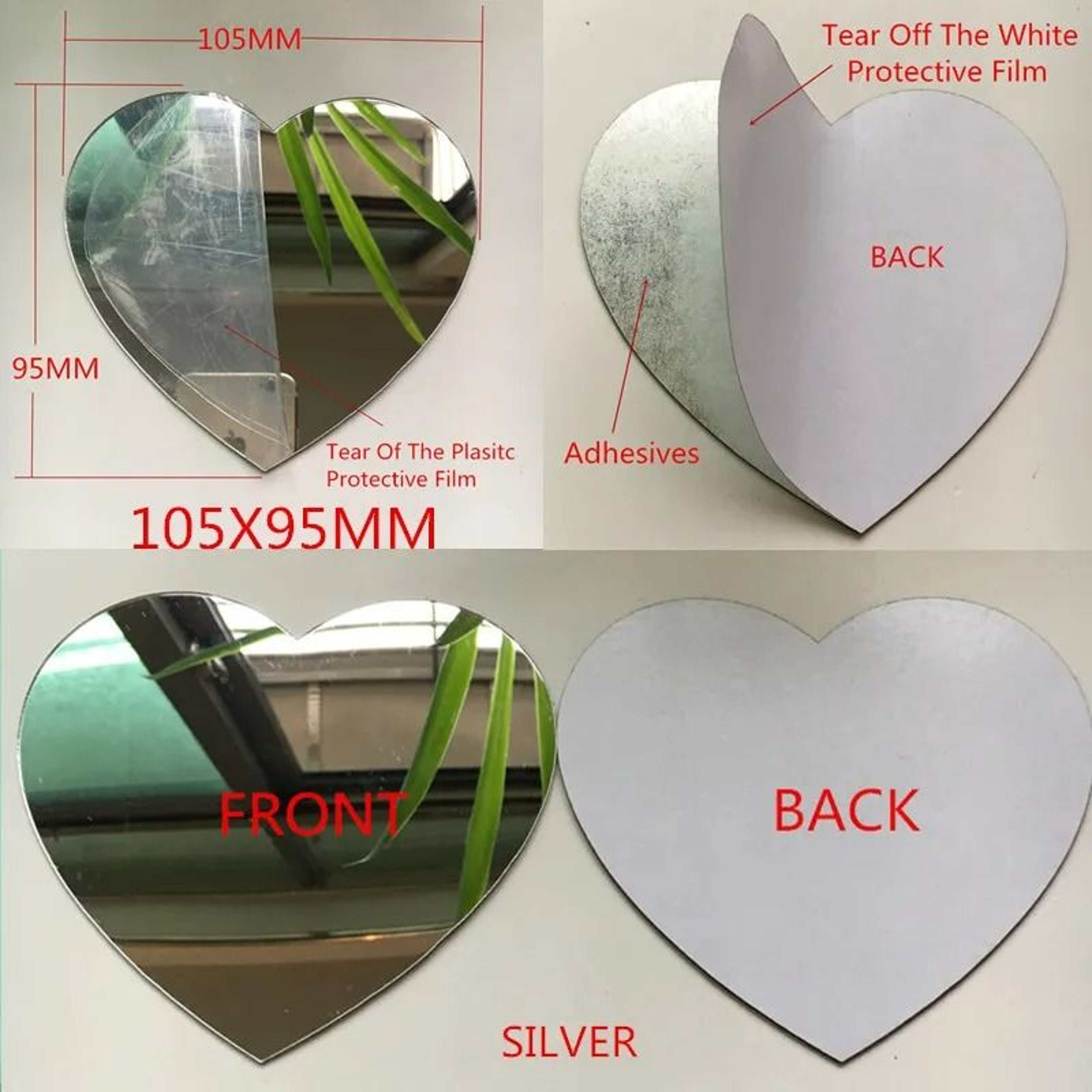 Round SelfAdhesive Acrylic Mirror Wall Stickers  Pack Of 10  11