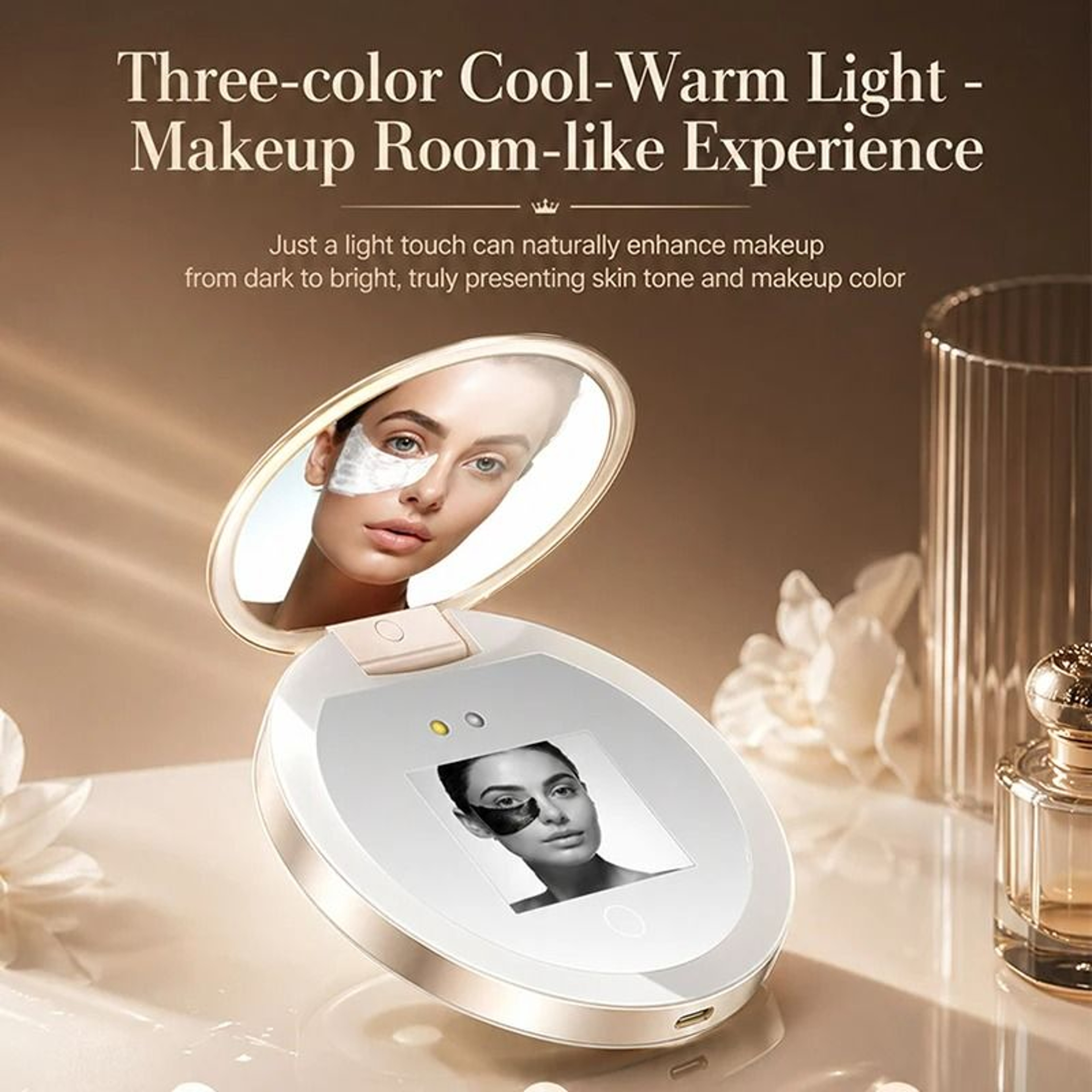 UV Smart Sunscreen Testing LED Portable Compact Mirror 6