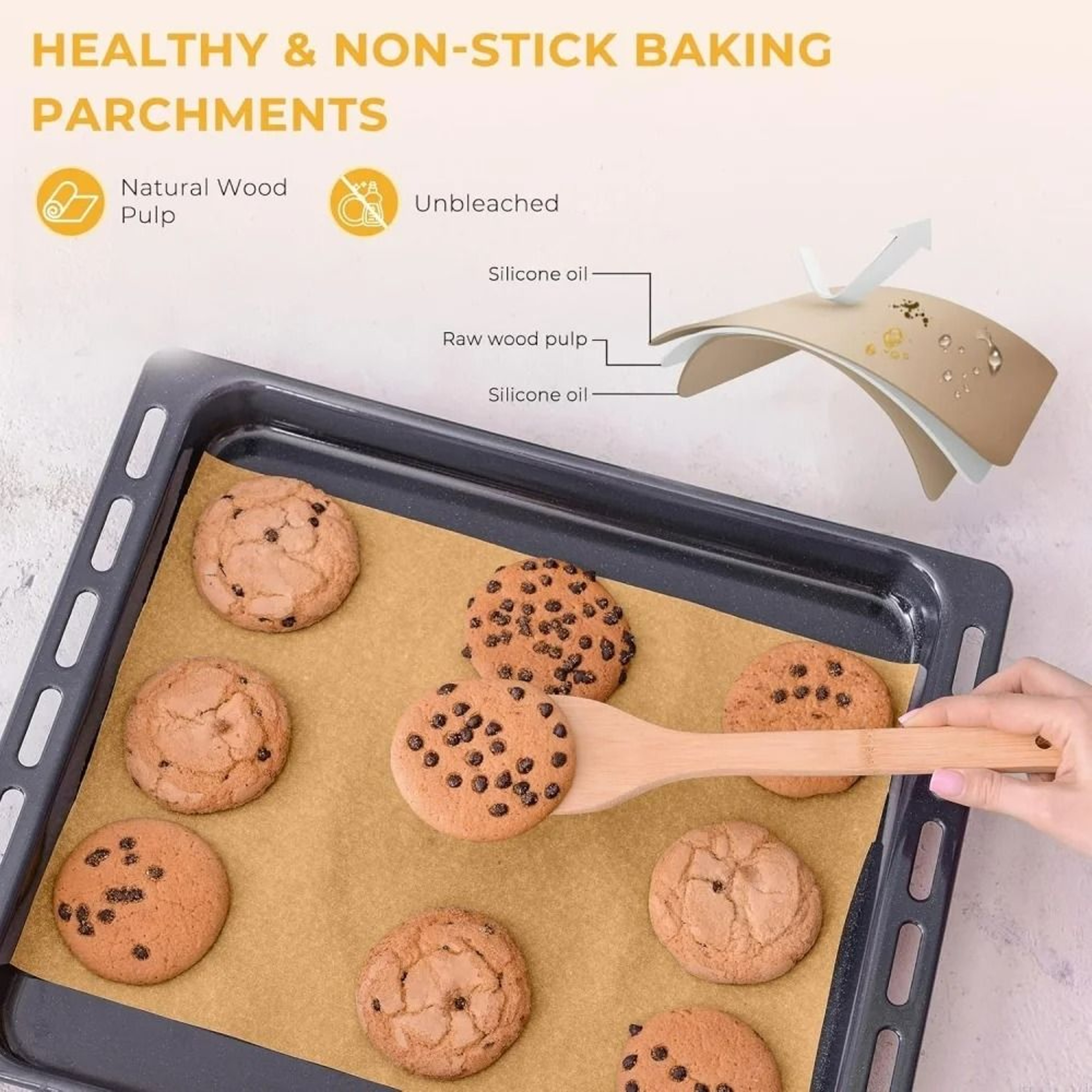 NonStick PreCut Parchment Baking Paper Sheets  Pack Of 100  3