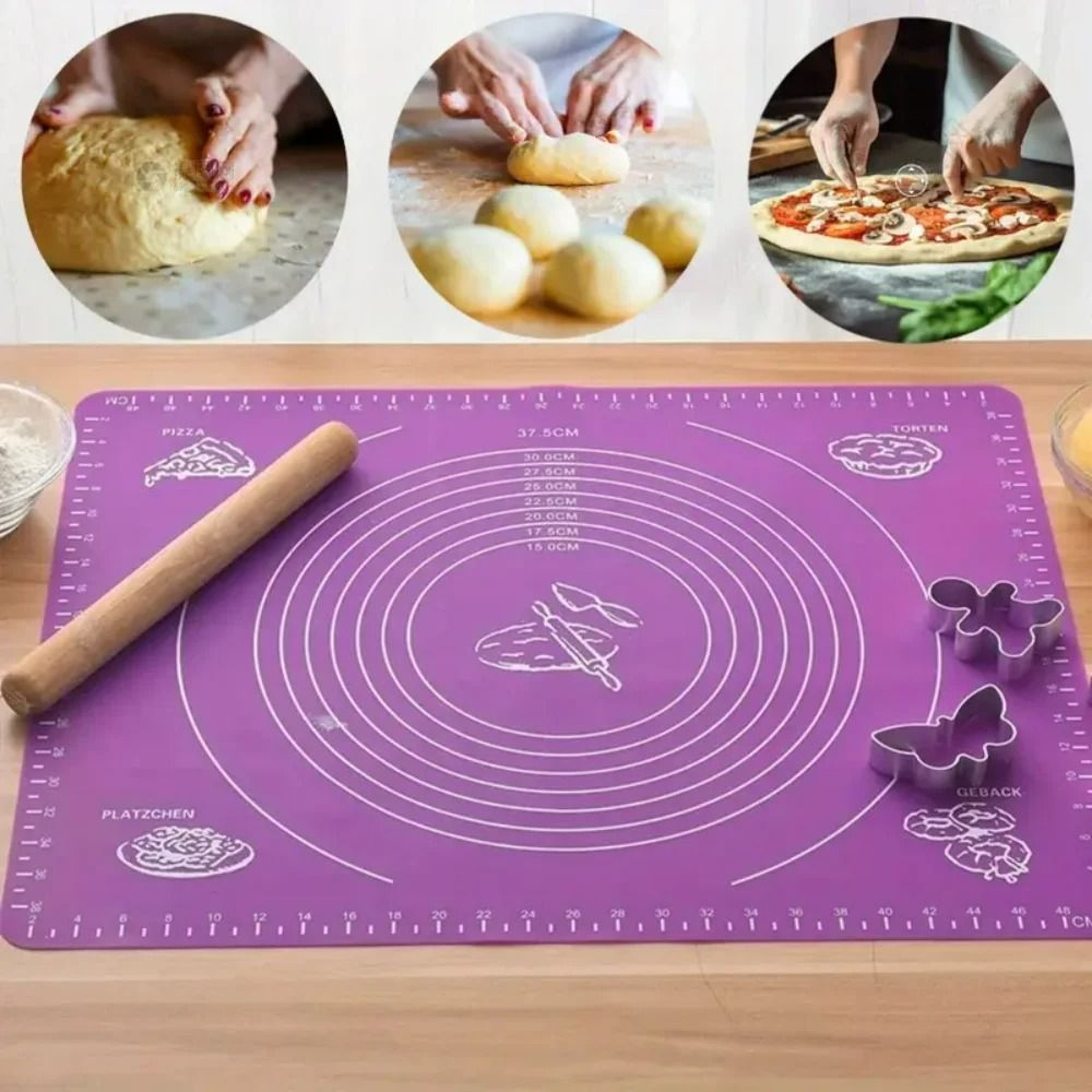 NonStick Silicone Dough Rolling  Pastry Baking Mat 1