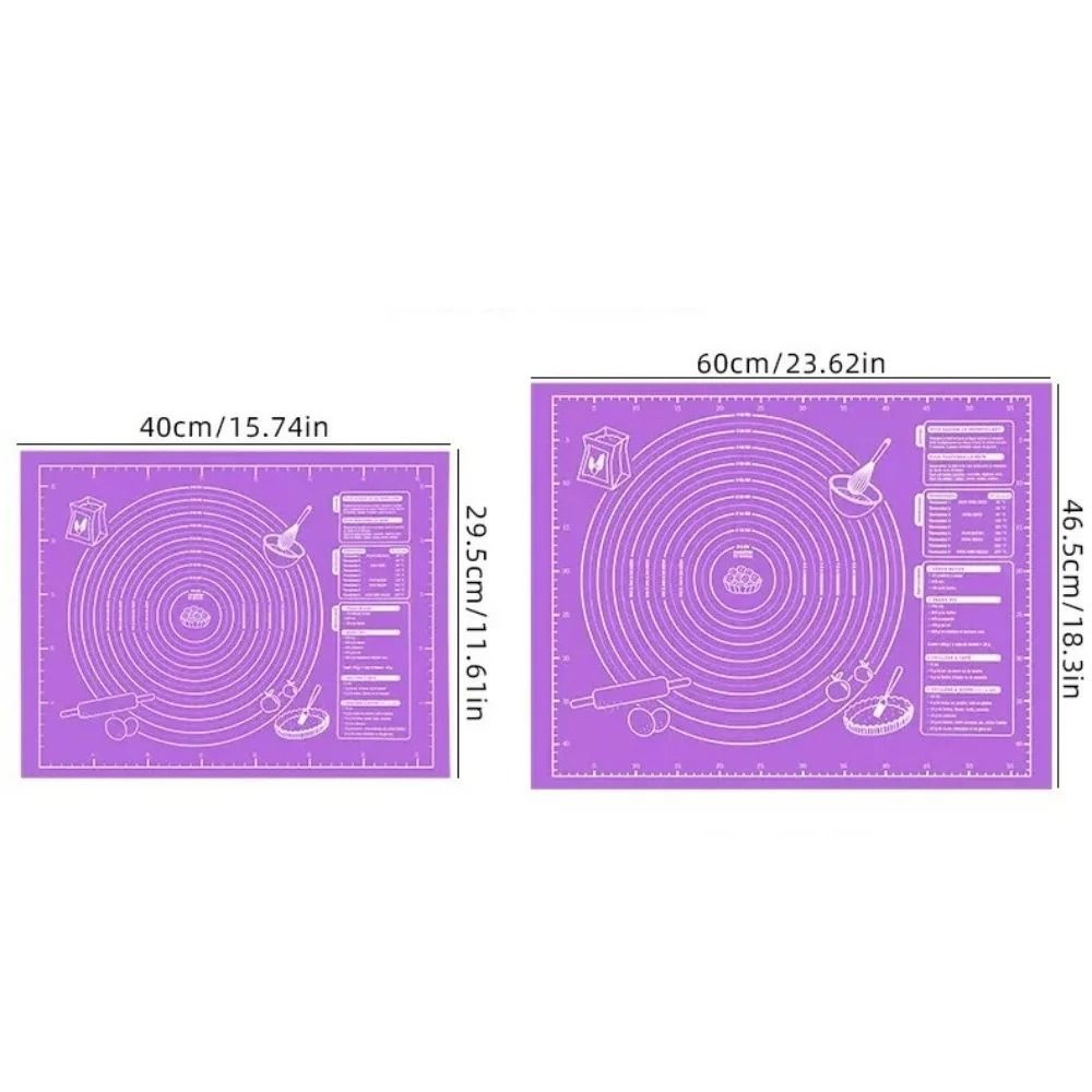 NonStick Silicone Dough Rolling  Pastry Baking Mat 9