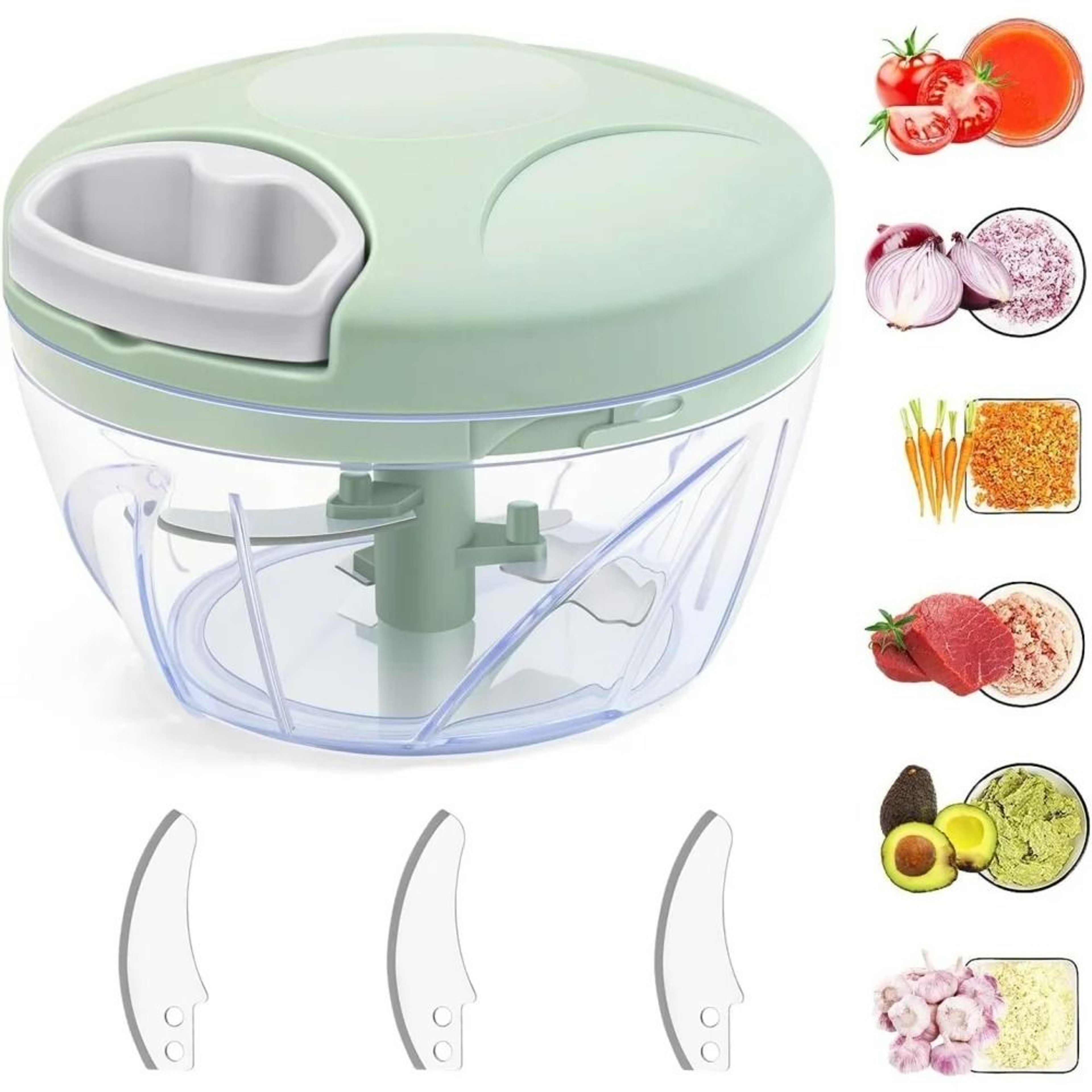 169 Fl Oz 500 Ml HandPull Food Chopper  Vegetable Processor 0