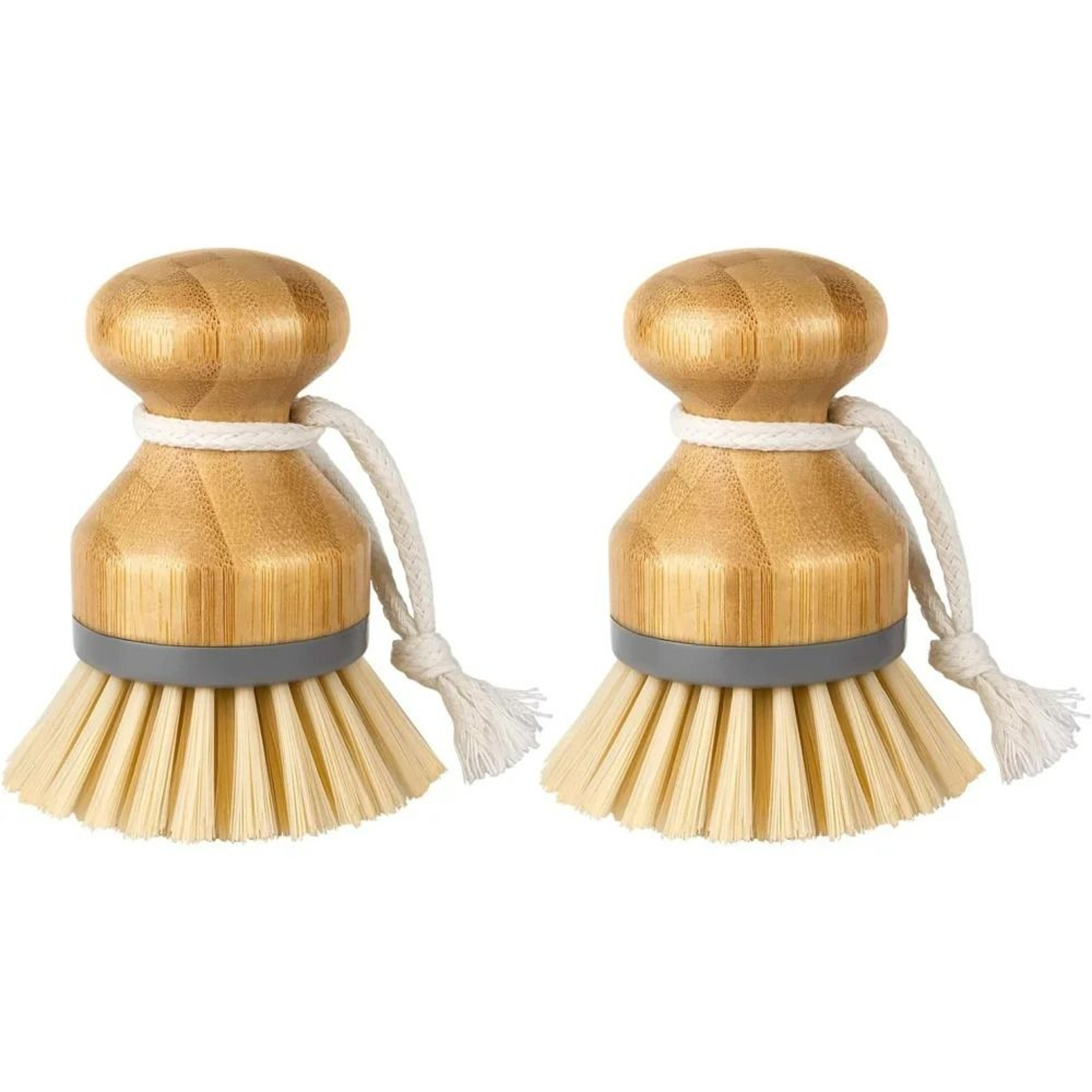 Natural Bamboo Kitchen  Dish Scrubbing Brushes  Pack Of 2  7